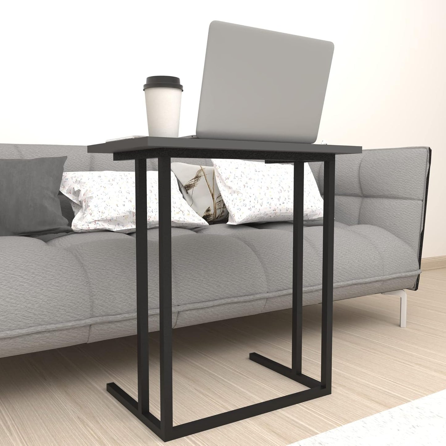 Laptoptisch in C-Form für Sofa und Bett, Anthrazit