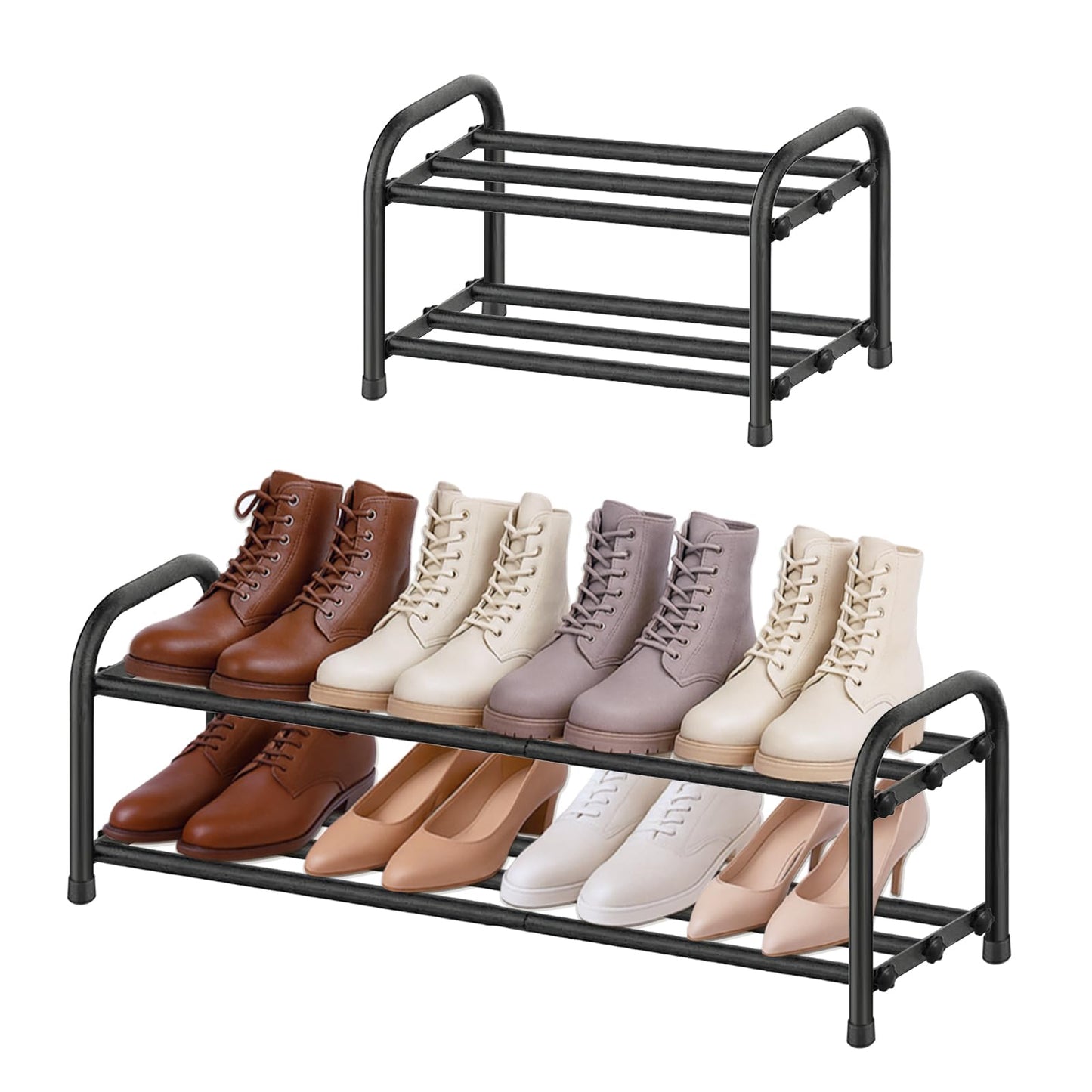 Ausziehbares Schuhregal für enge Räume (2 Ebenen), 2 Ebenen