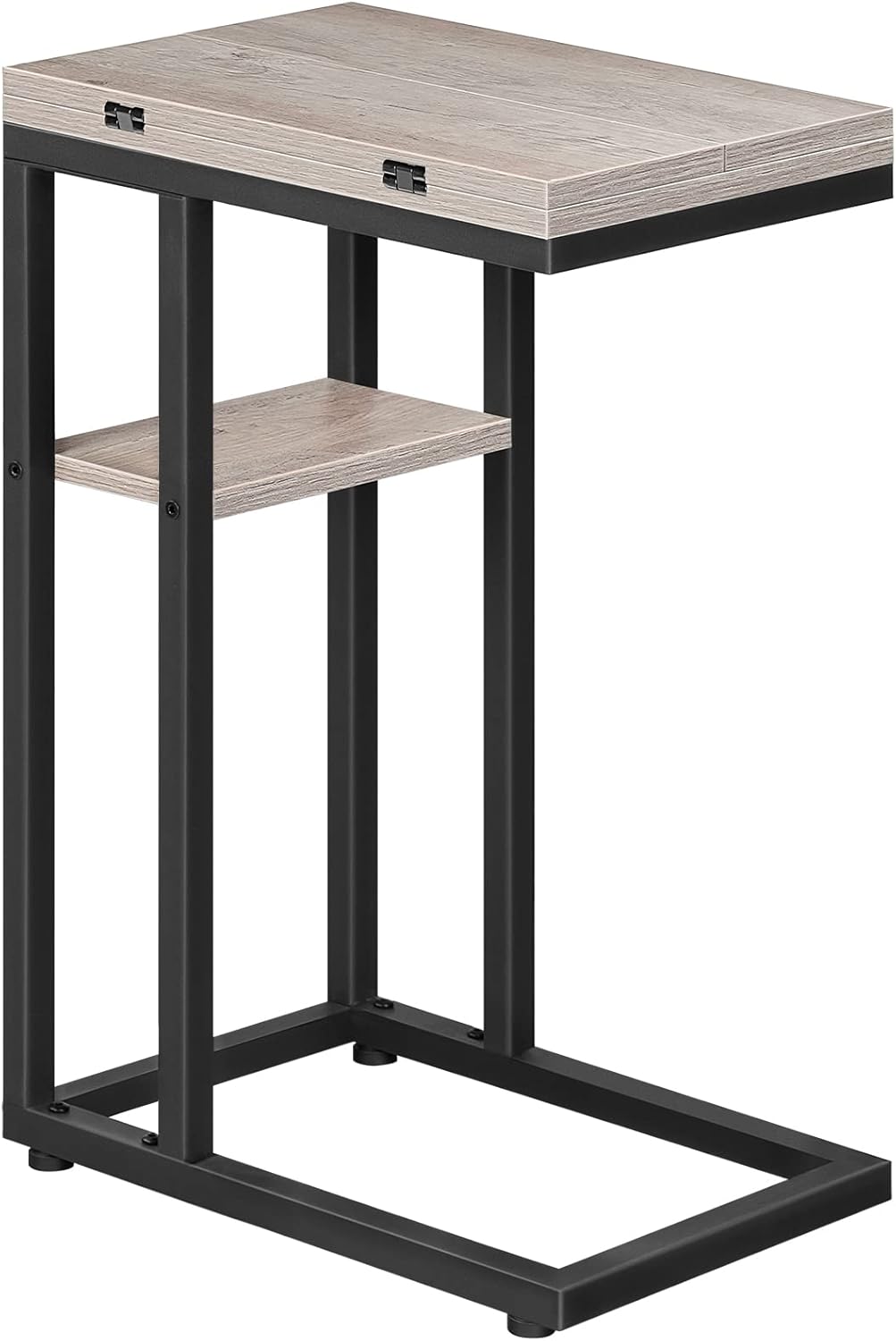 C-Form Beistelltisch EBG29SF01, klappbar, Greige + Schwarz