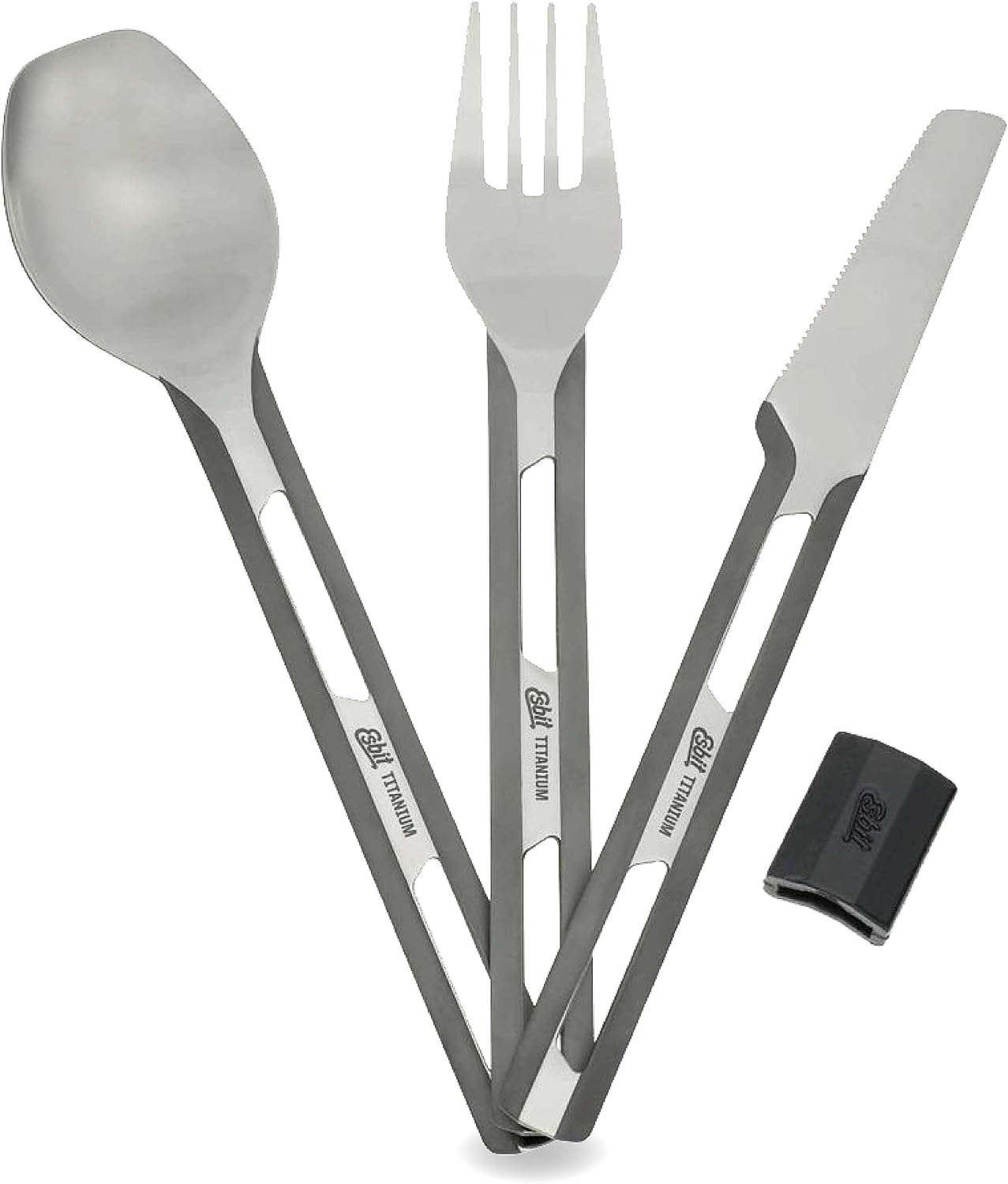 3-teiliges Titanbesteck-Set TC4-TI, Silber