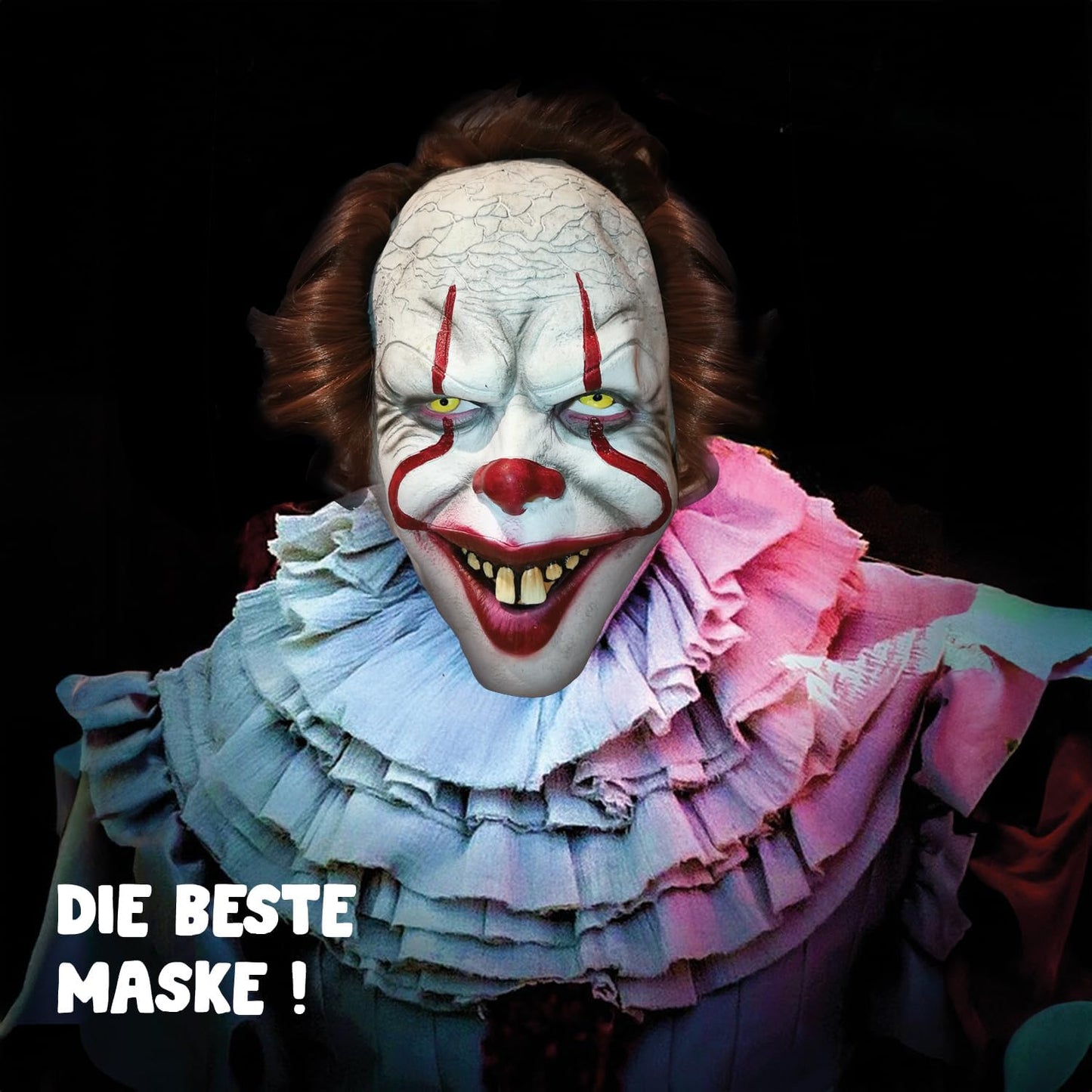 Latexclown Maske, Bak