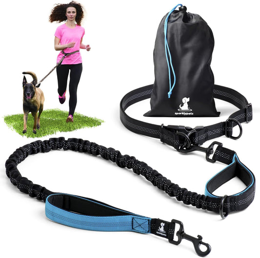 2-in-1 Joggingleine, Blau Für ein Hund