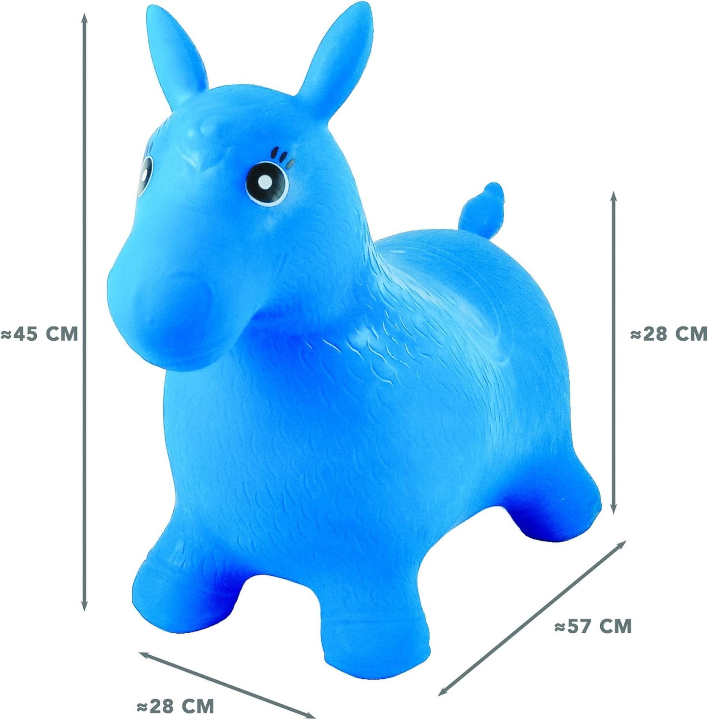 Aufpumpbares Hüpfpferd mit Pumpe, Blaues Pony
