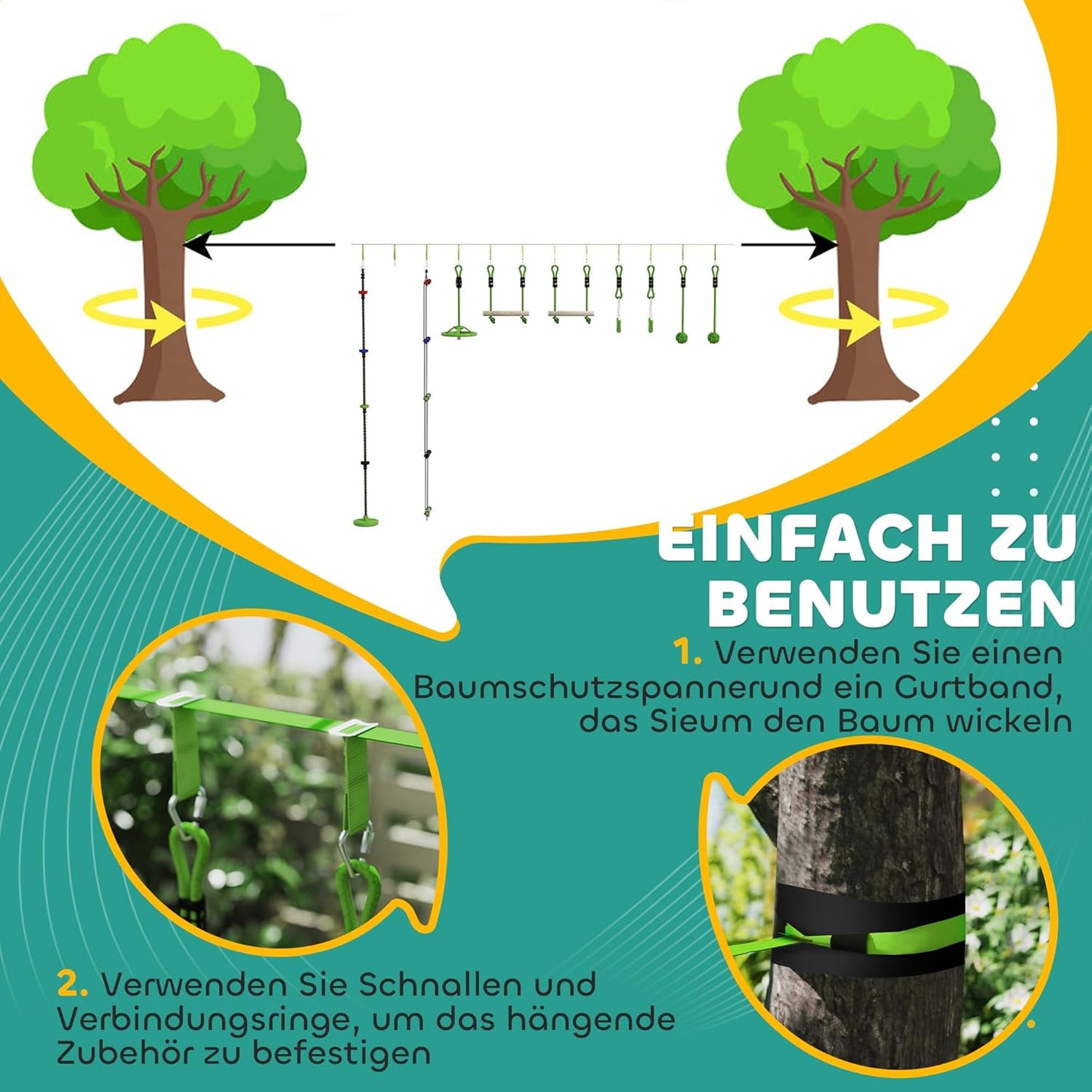 Ninja Slackline Hindernisparcours-Set