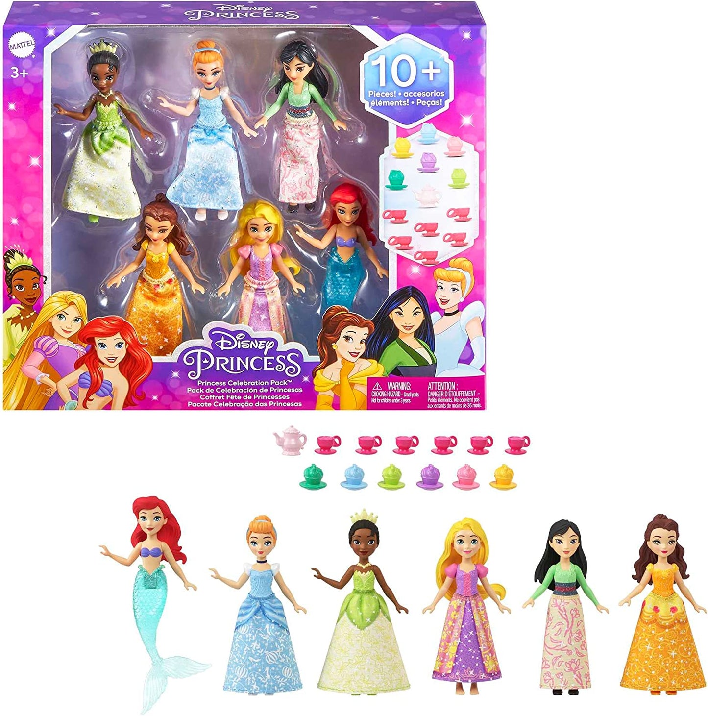 Disney Prinzessin Small Dolls Teeparty 6er-Pack, Spielfigur