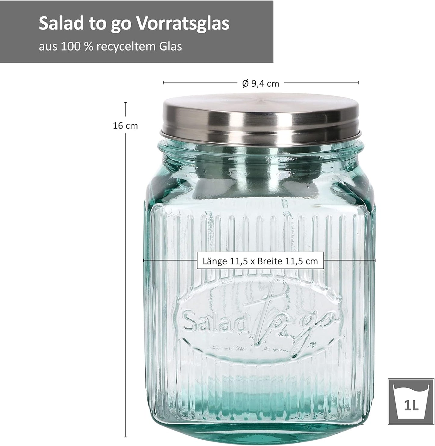 2-teiliges Salat to Go Vorratsglas-Set