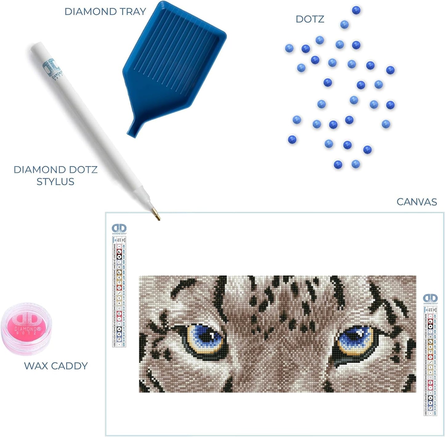 DD5.043 Diamond Painting Set Schneeleopard Augen, Schneeleopard Augen