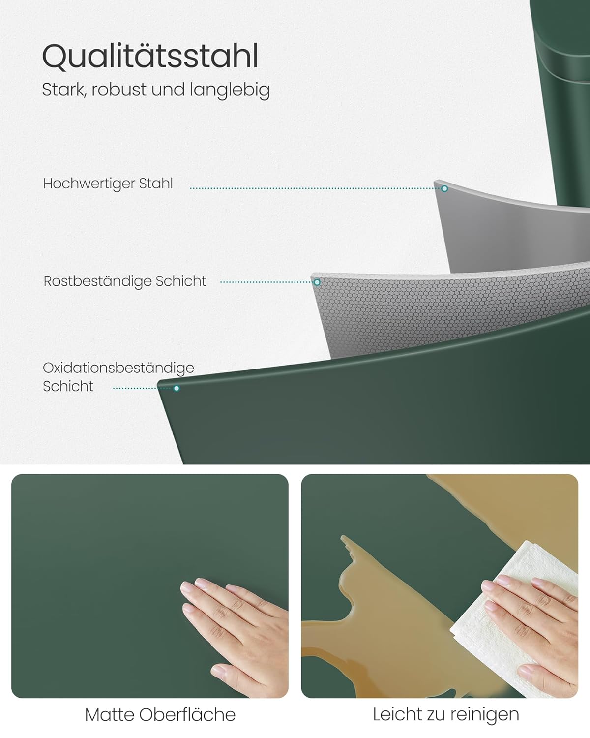 Treteimer LTB050C02 mit Softclose-Funktion, Vintagegrün 50 L
