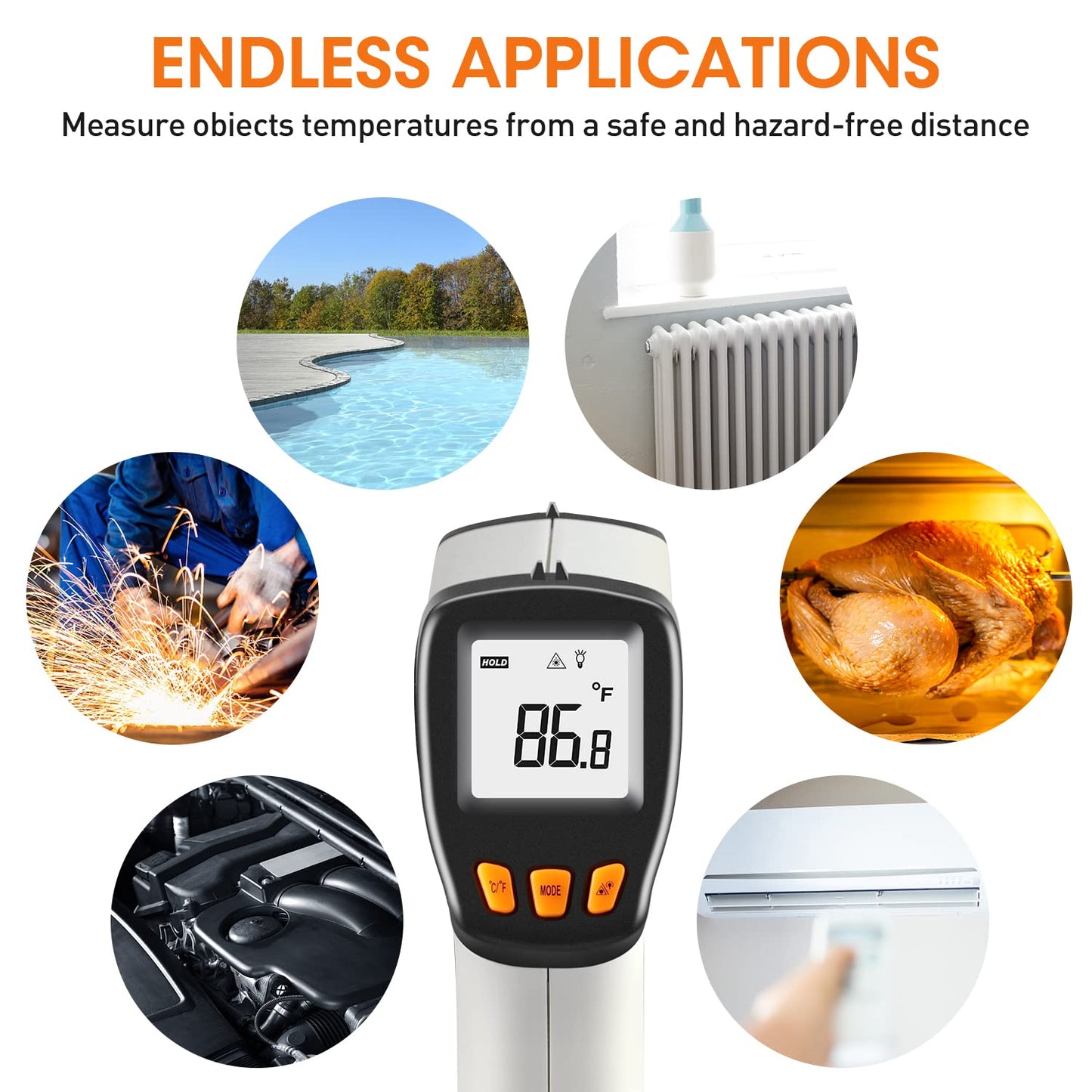 Infrarot Laser-Thermometer, Grauen.
