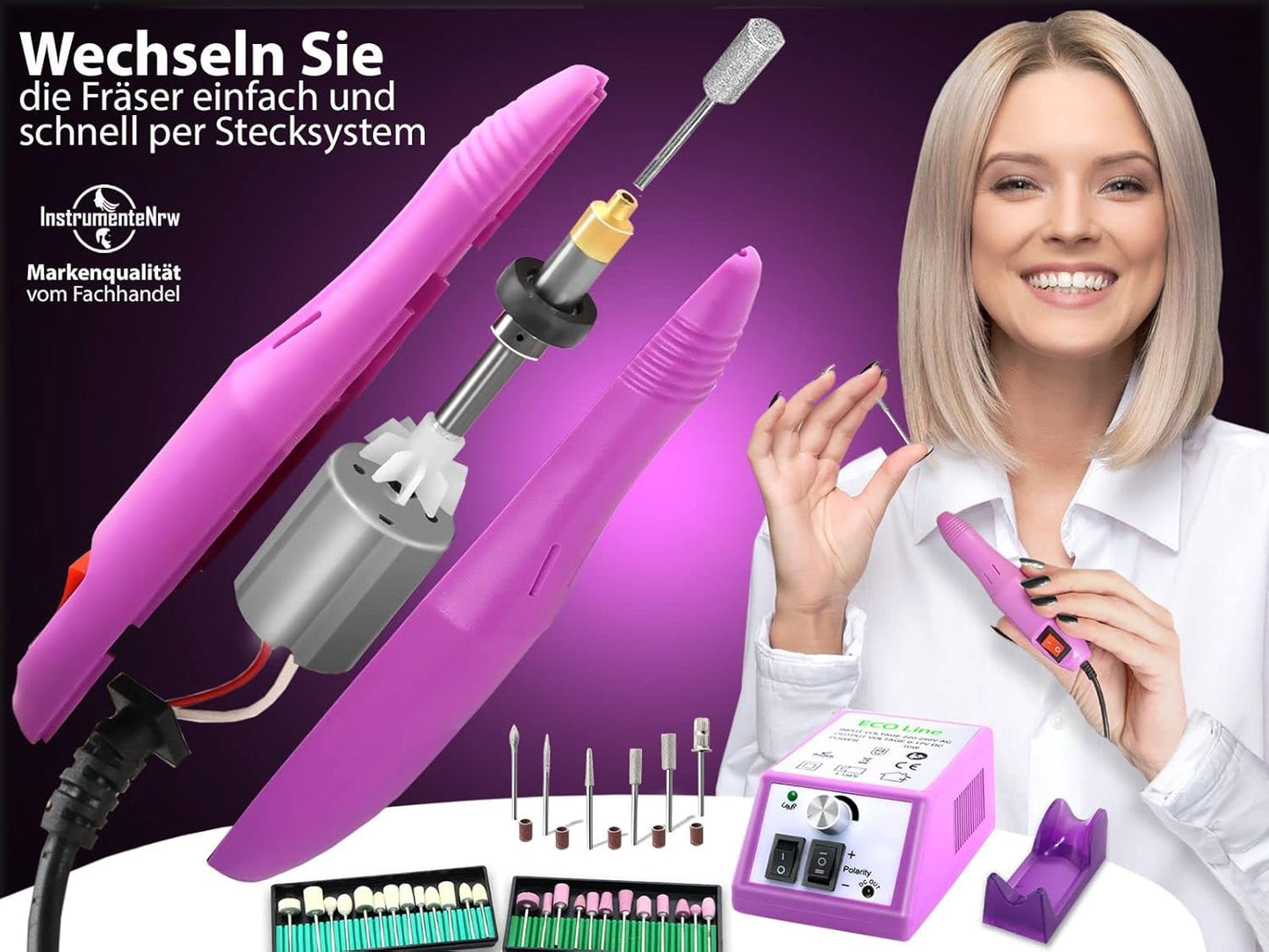 Pediküre- und Maniküre-Komplettset mit Fräser