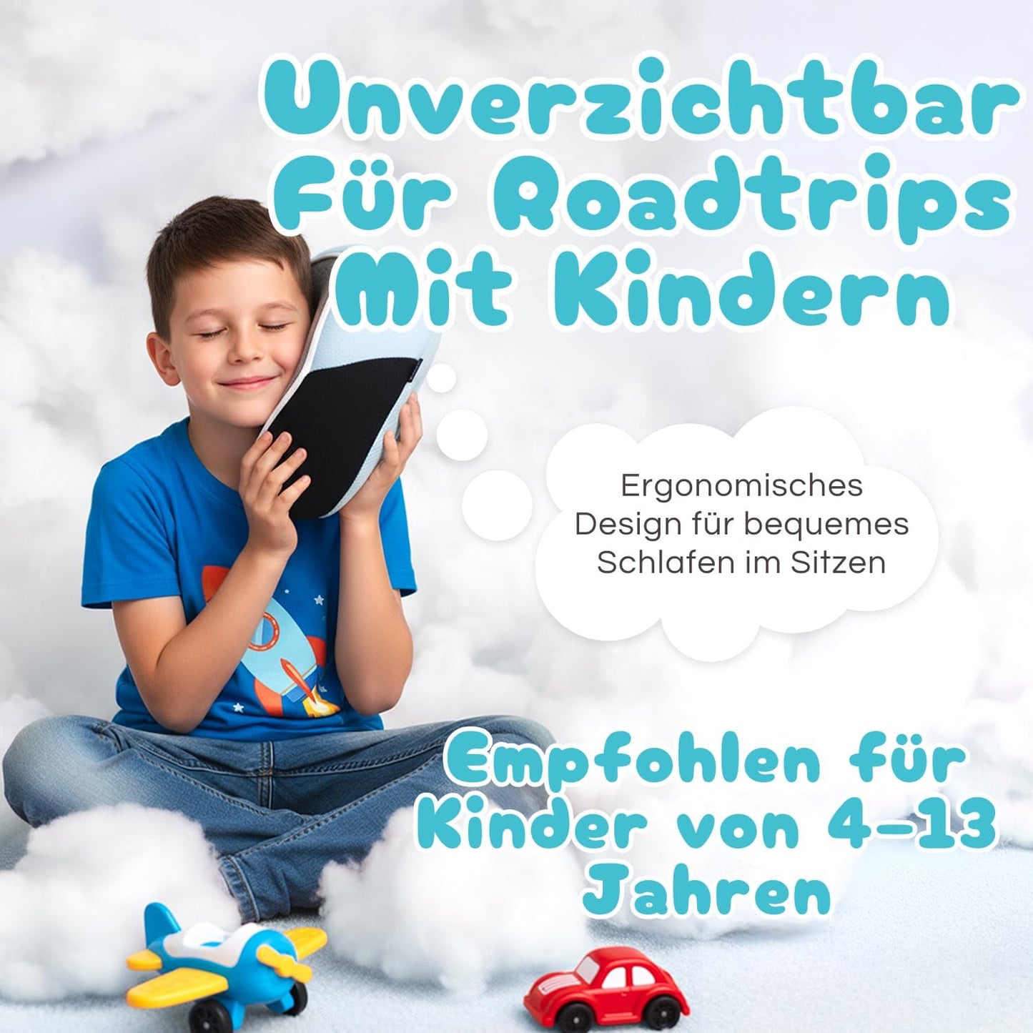 Ergonomisches Reisekissen für Kinder, Hellblau – Kinder