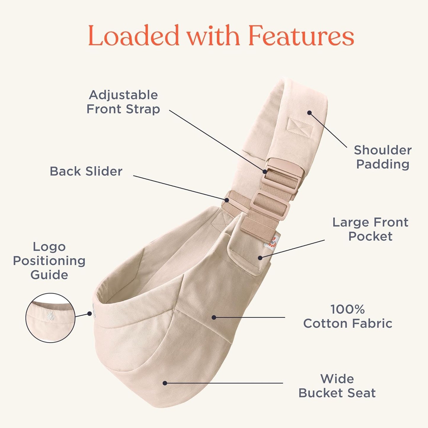 Upsie Sling Babyhüfttrage, Natural Beige