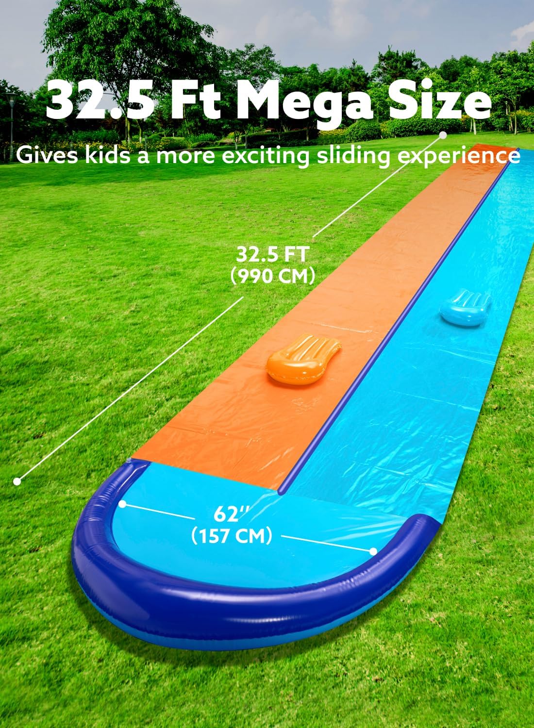 Doppel-Wasserrutsche mit Sprinkler, 990.6cm