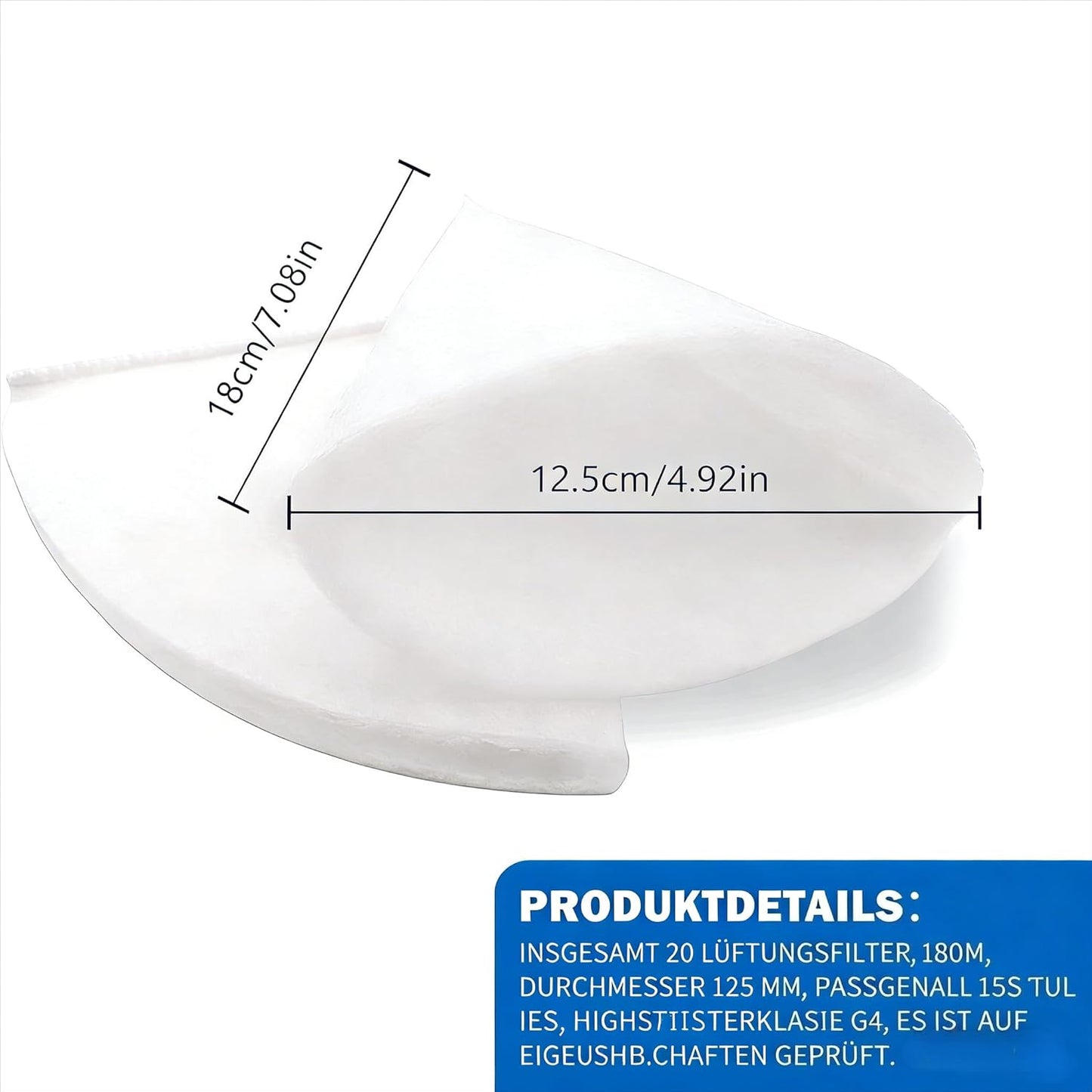 25-teiliges Kegelfilter-Set für Lüftungsanlagen, DN125