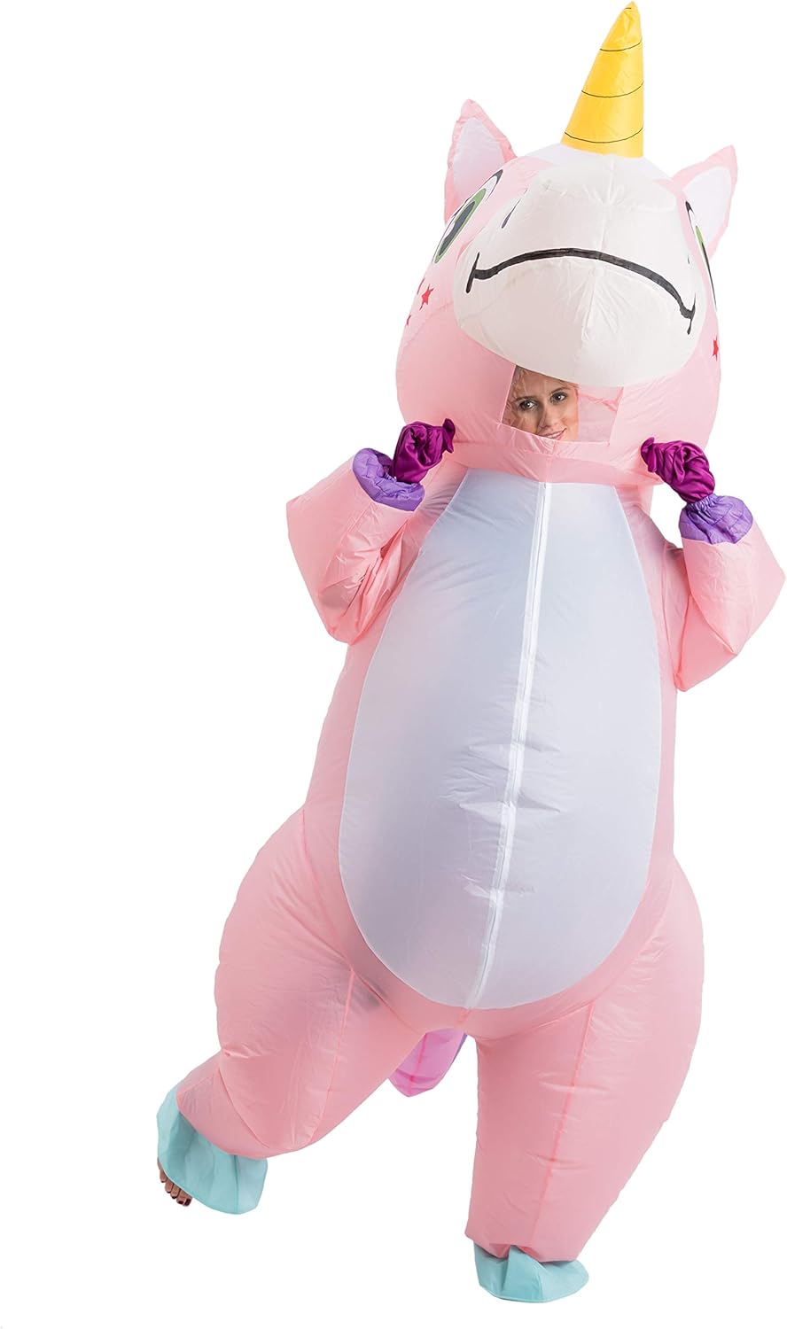 Aufblasbares Einhorn-Kostüm für Erwachsene, Einheitsgröße Rosa