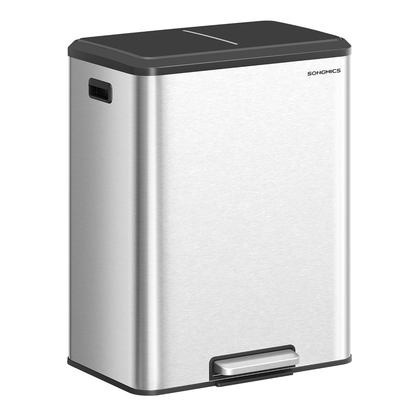 Mülltrennsystem mit Softclose-Deckel, metallicsilber / 2 x 30 L