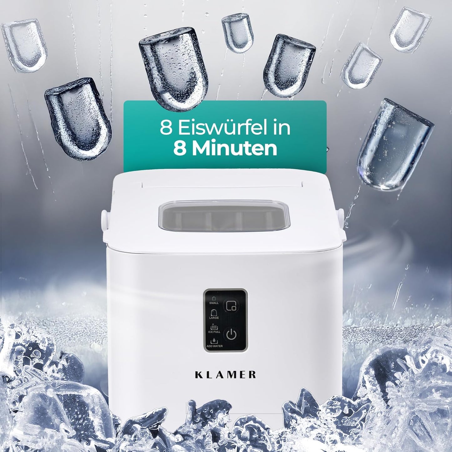 Eiswürfelmaschine, Kompakt (1L) Weiß