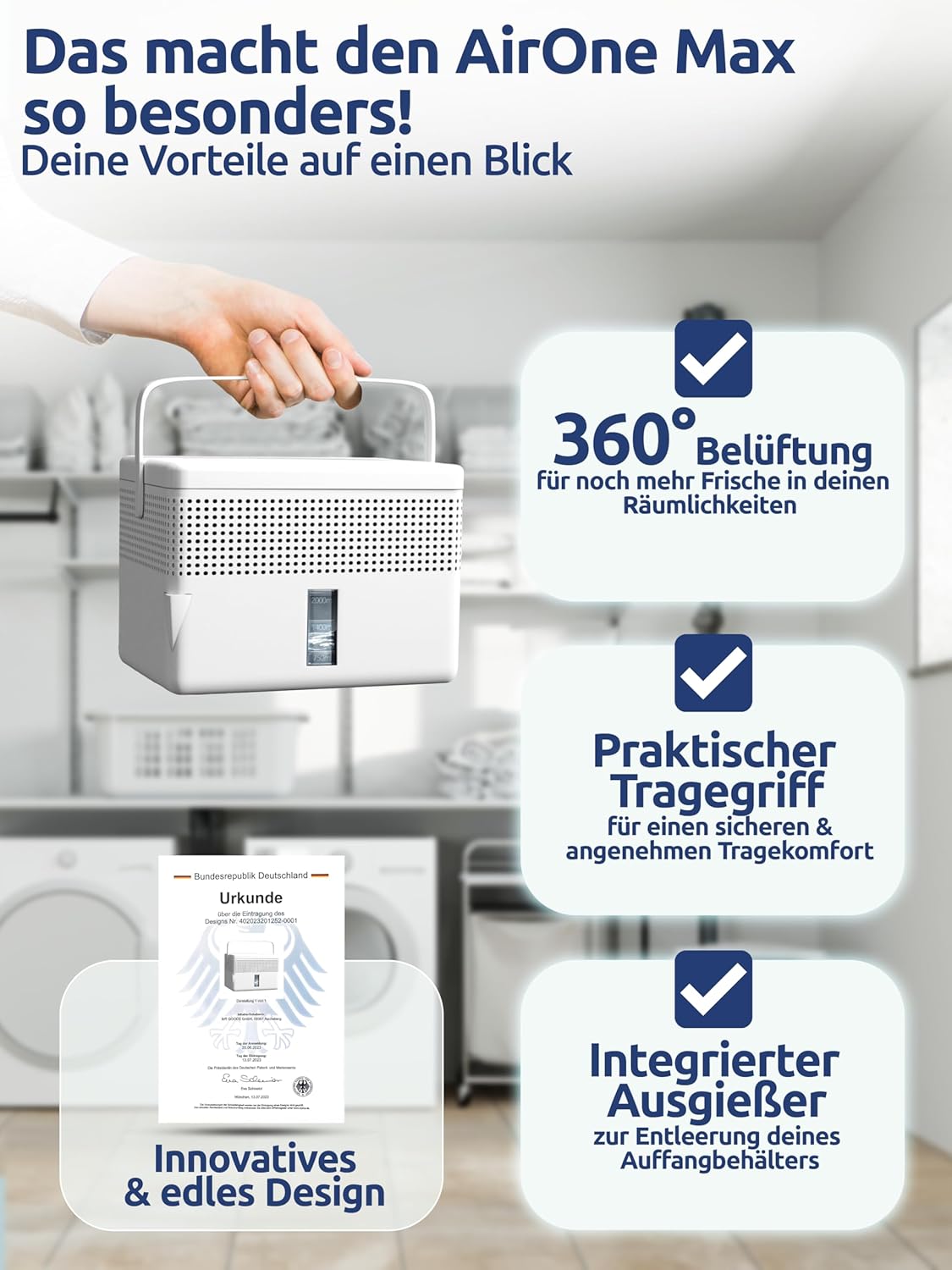 Luftentfeuchter - AirOne Max, Off White