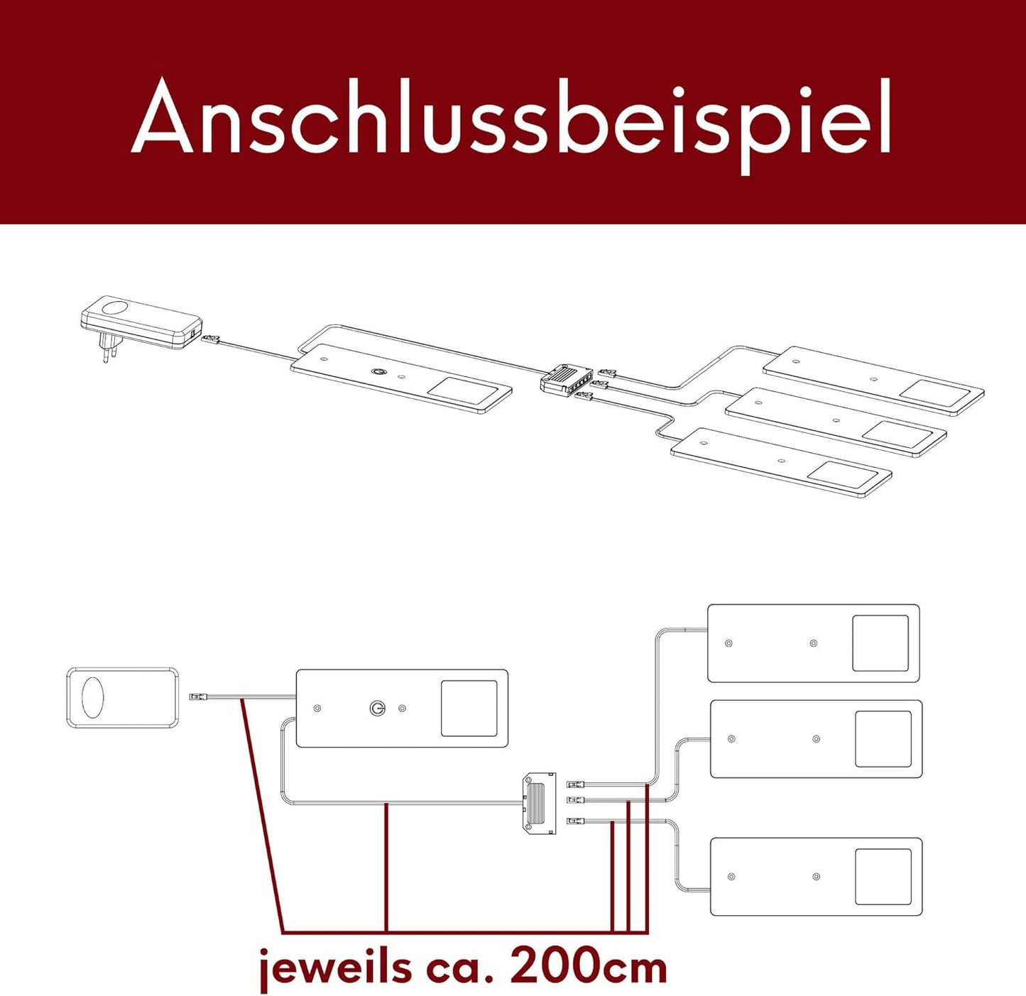 LED-Unterbauleuchte mit Touch-Dimmfunktion, 1er Set Neutralweiss