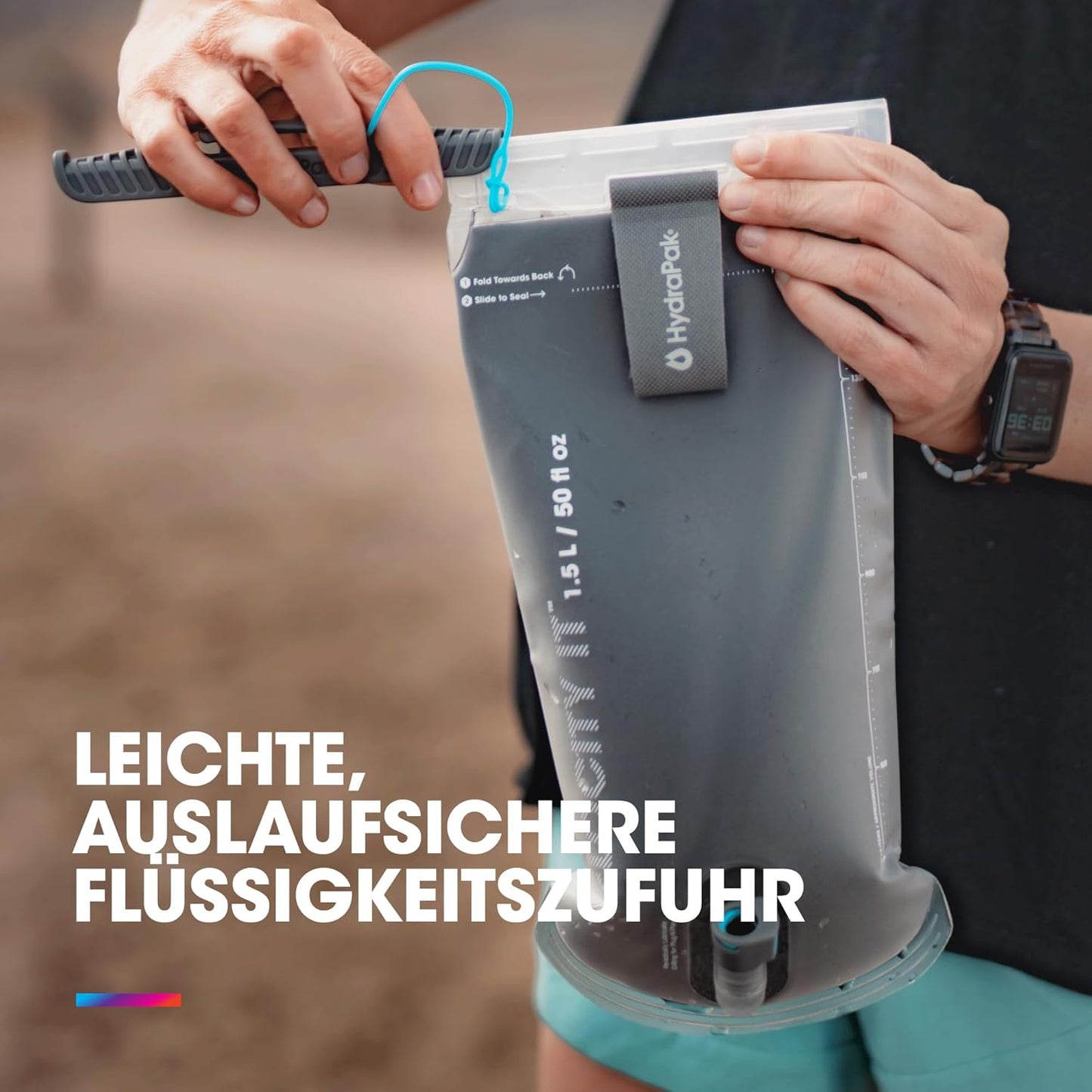 Auslaufsichere Wasserblase mit Bissventil, Clear 1,5 L