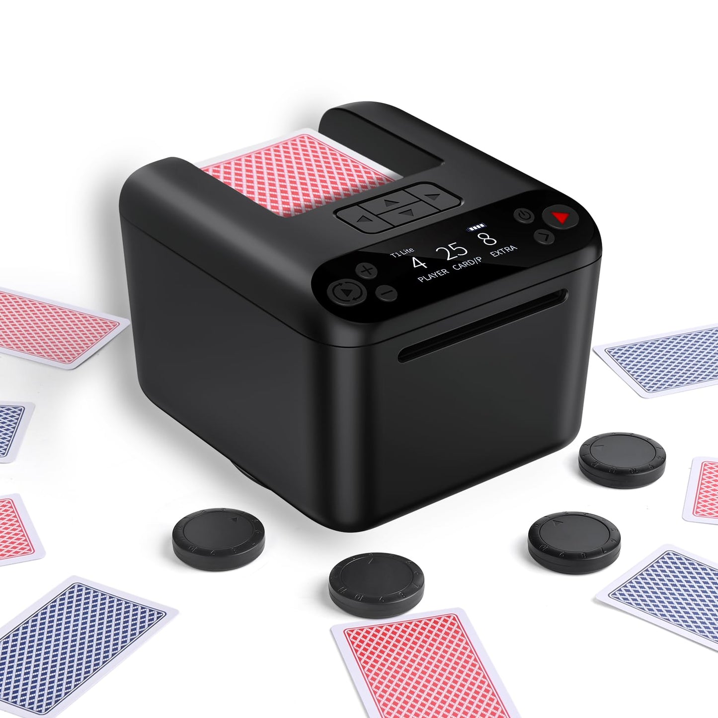 Automatischer Kartenausteiler für Poker & Blackjack, Schwarz