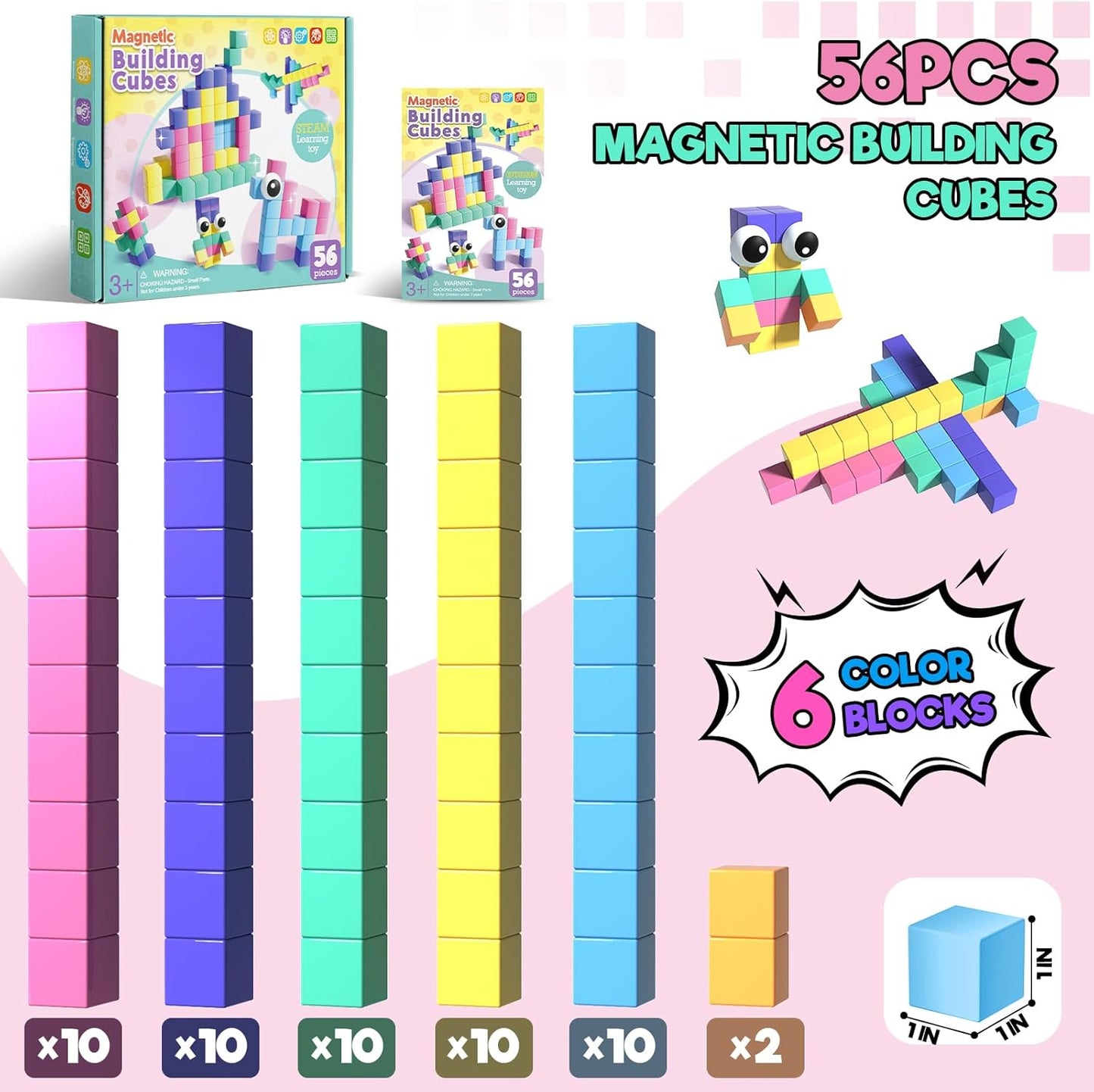 Magnetische Bausteine 56 Teile, 56PCS