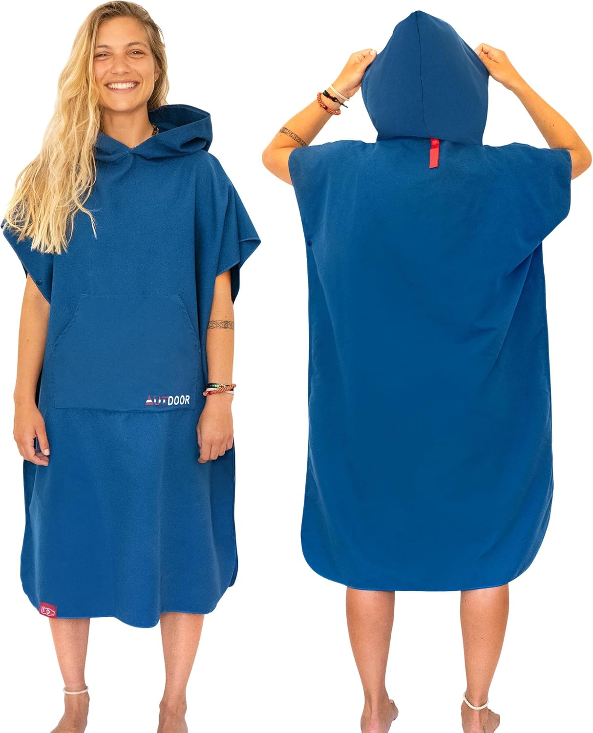 Mikrofaser Badeponcho, Medium Blau