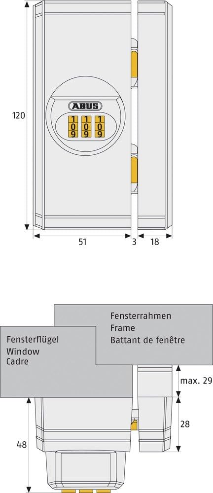 Fensterschloss FTS106, Weiss