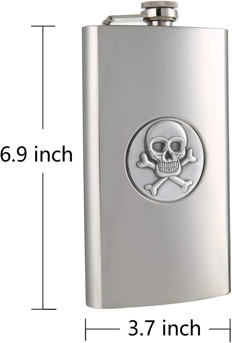 Flachmann mit Totenkopf-Muster, 12 oz E. Totenkopf-muster