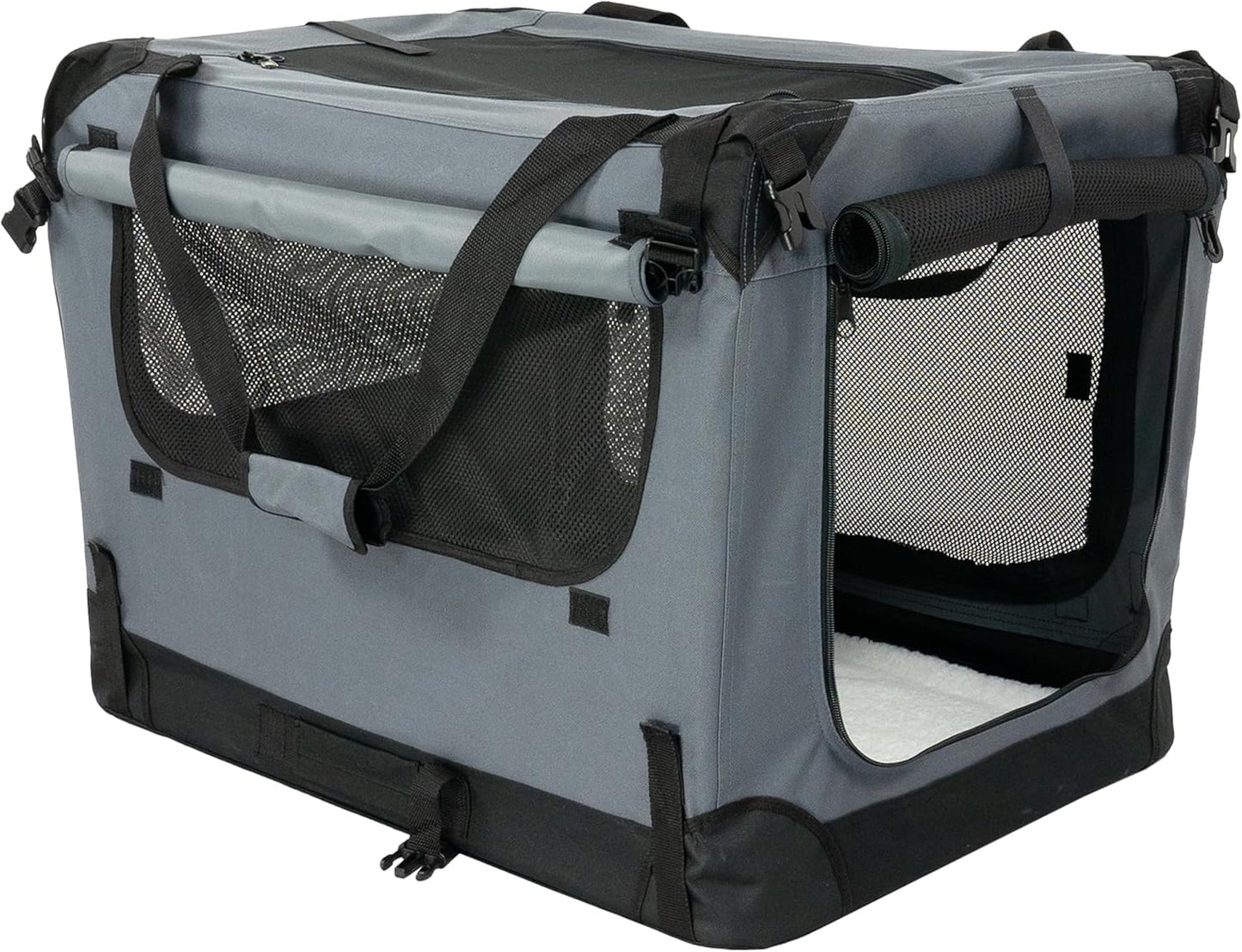 Faltbare Transportbox für mittelgrosse Haustiere, M Grau