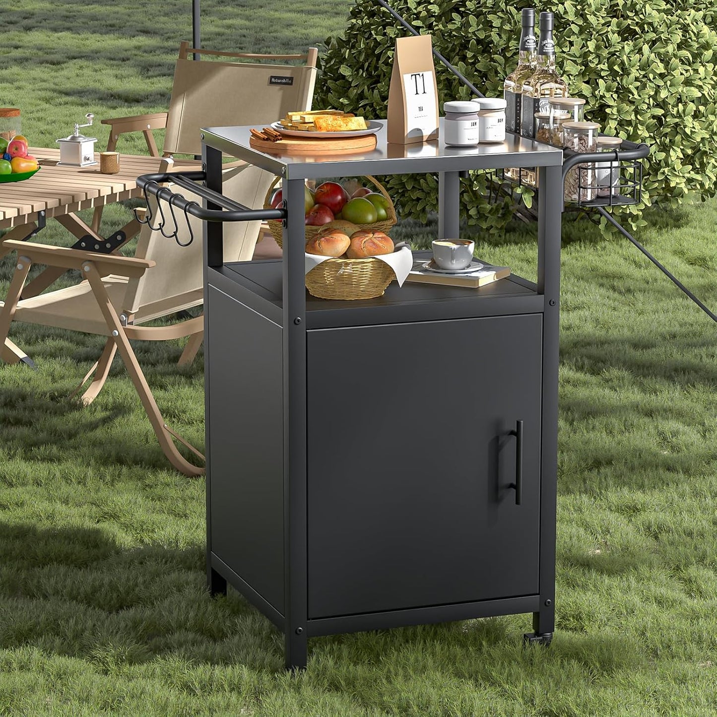 Grilltisch mit Rollen, 50x50x92cm