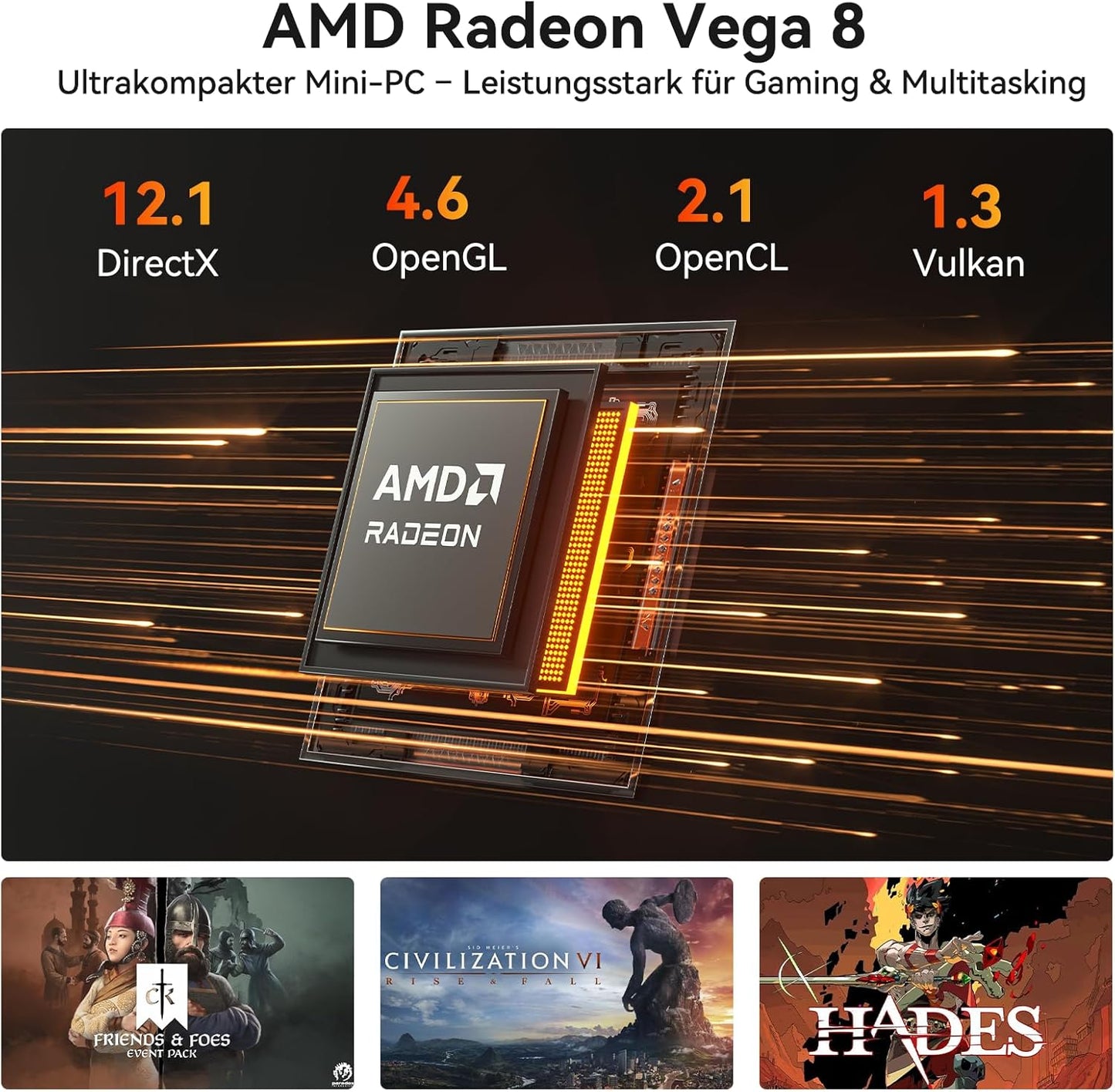 Mini PC A5 Pro mit AMD Ryzen 5 und Quad Display, R5 7430(16GB+1TB)