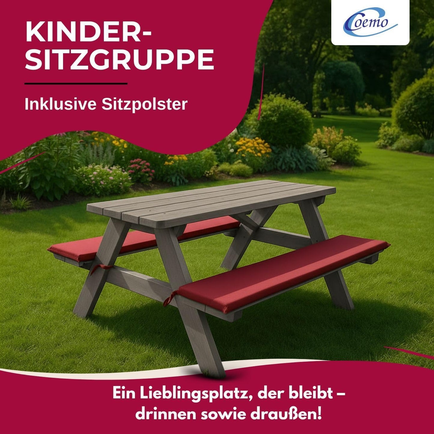 Robuste Kindersitzgruppe, 89x79x50cm Grau