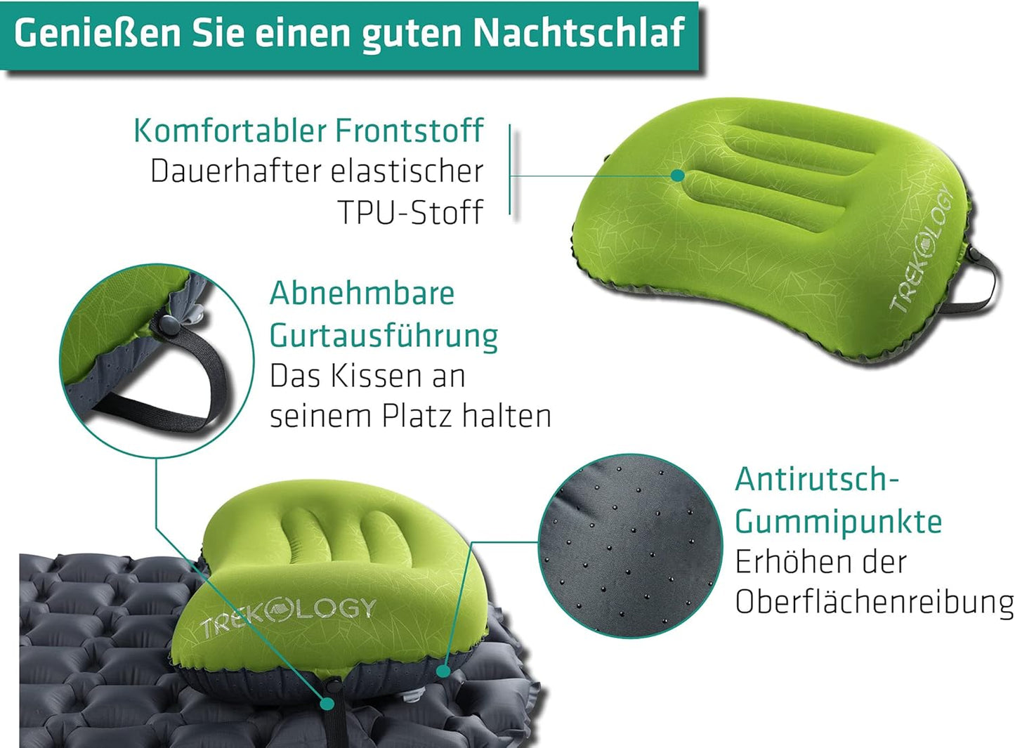 Aufblasbares Campingkissen Aluft, Aluft 2.0 (Grün)