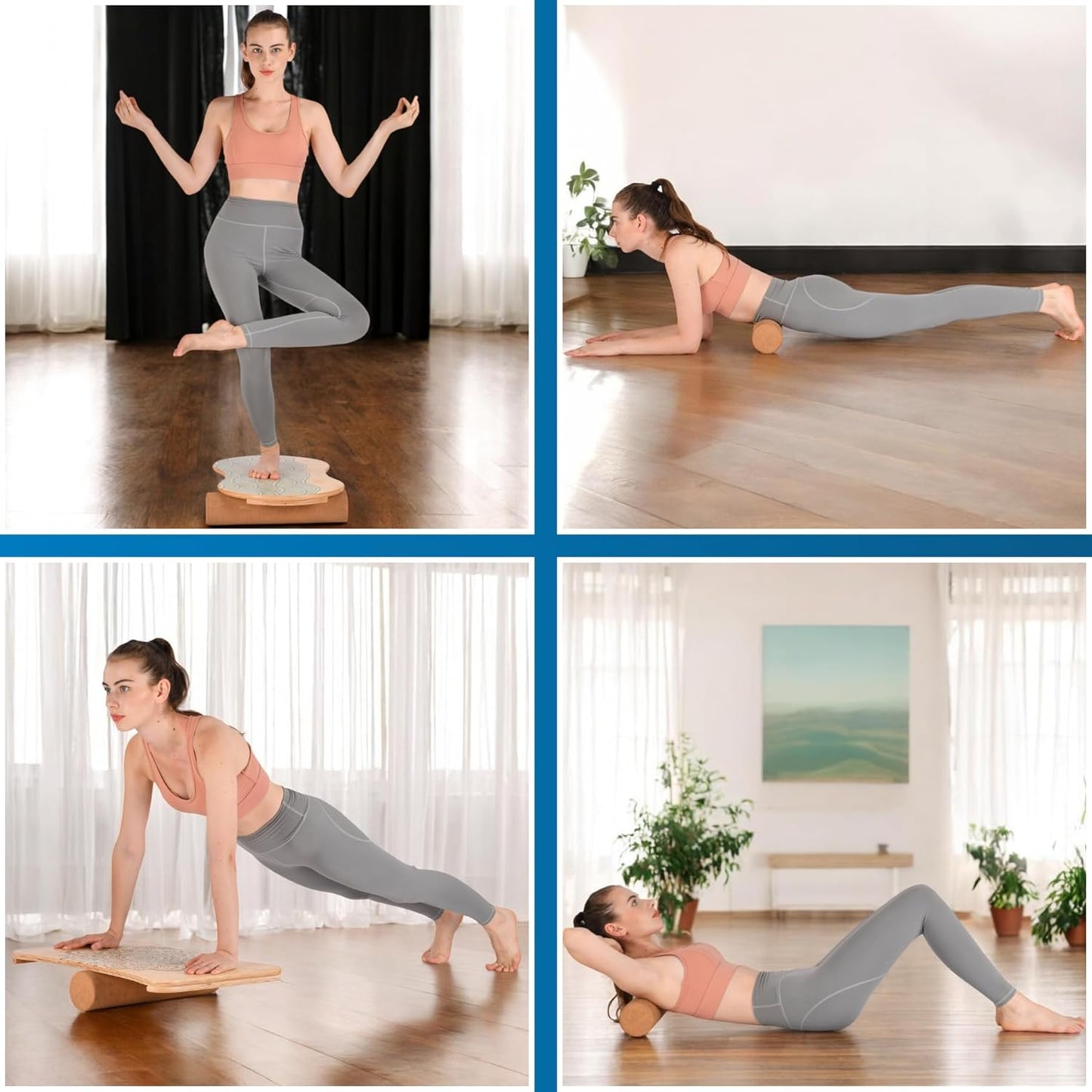 Balance-Board Starter Set mit Korkrolle, oval