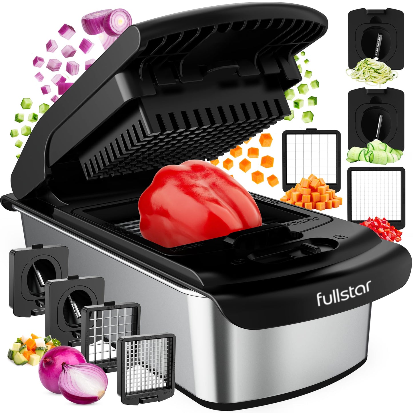4-in-1 Gemüseschneider und Spiralschneider, Edelstahl PRO 4-in-1