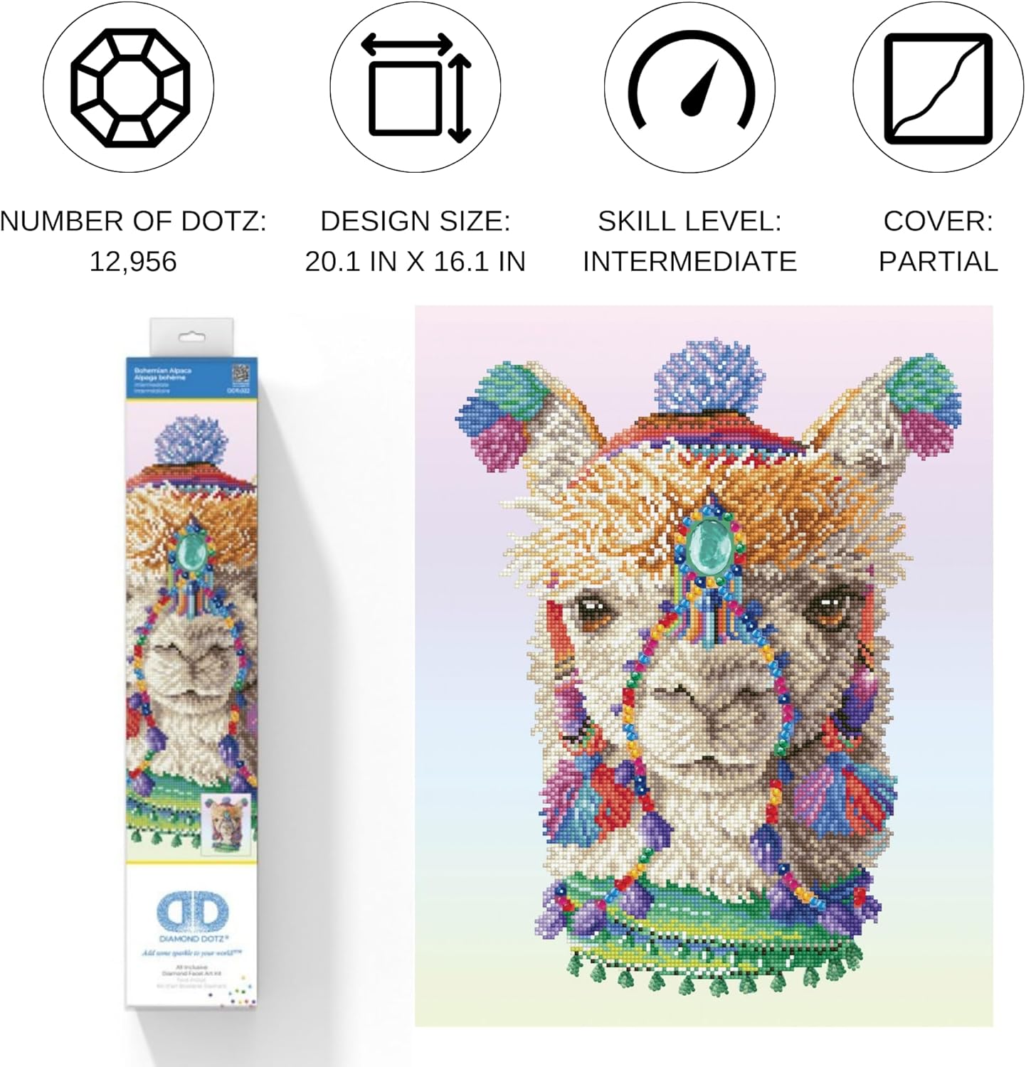 Diamond Painting Set Bohemian Alpaka