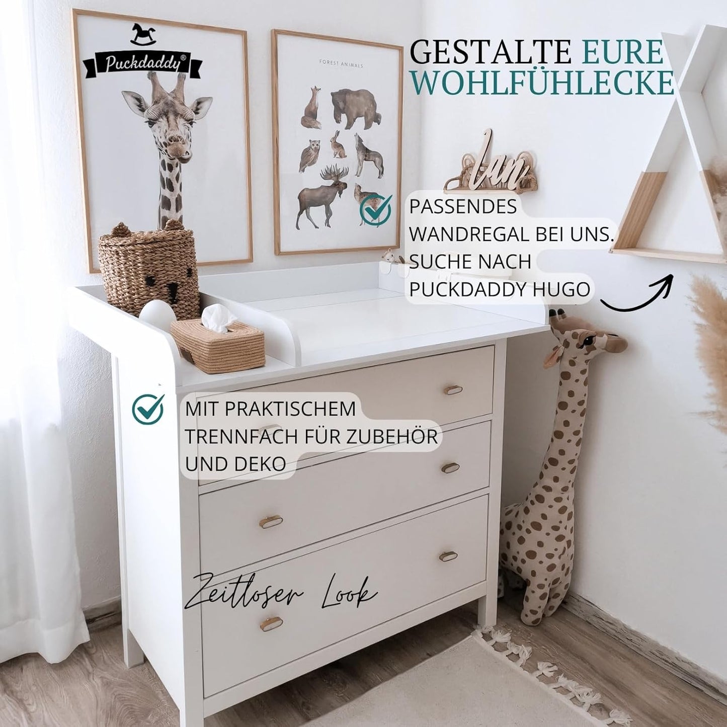 XXL-Wickelaufsatz inkl. Trennfach, Holzstärke: 2cm