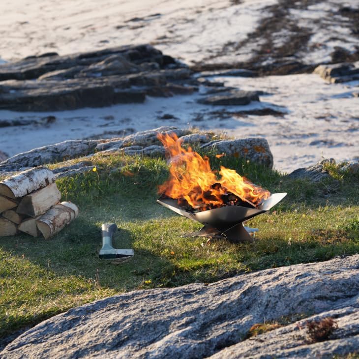 Faltbare Feuerschale für Camping, Edelstahl (Rostfrei)