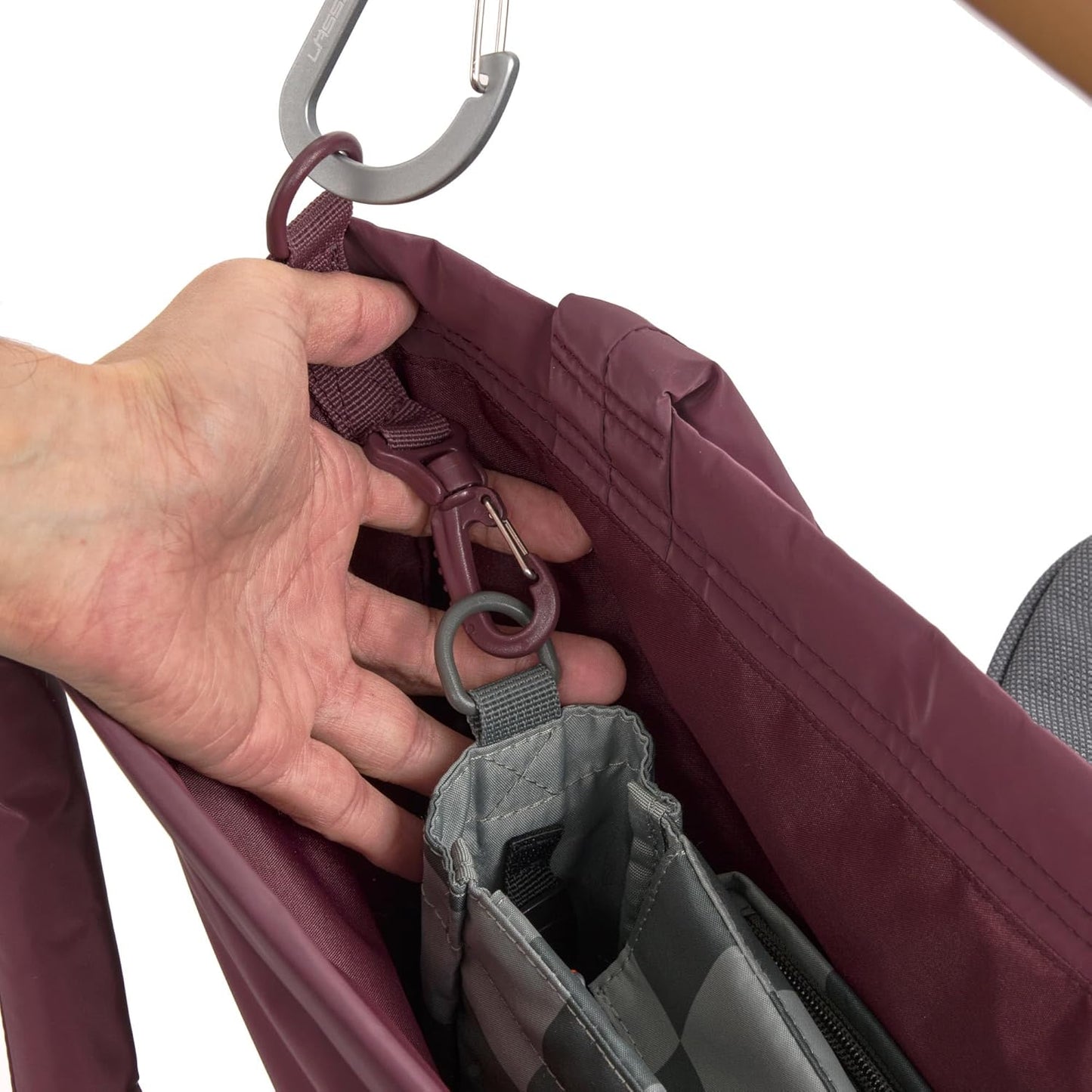 Wickeltasche mit Kinderwagenbefestigung, Dunkelrot