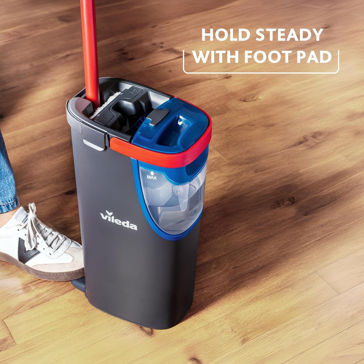 H2PrO Bodenwischer mit Zweitanksystem, Flacher Wischmopp