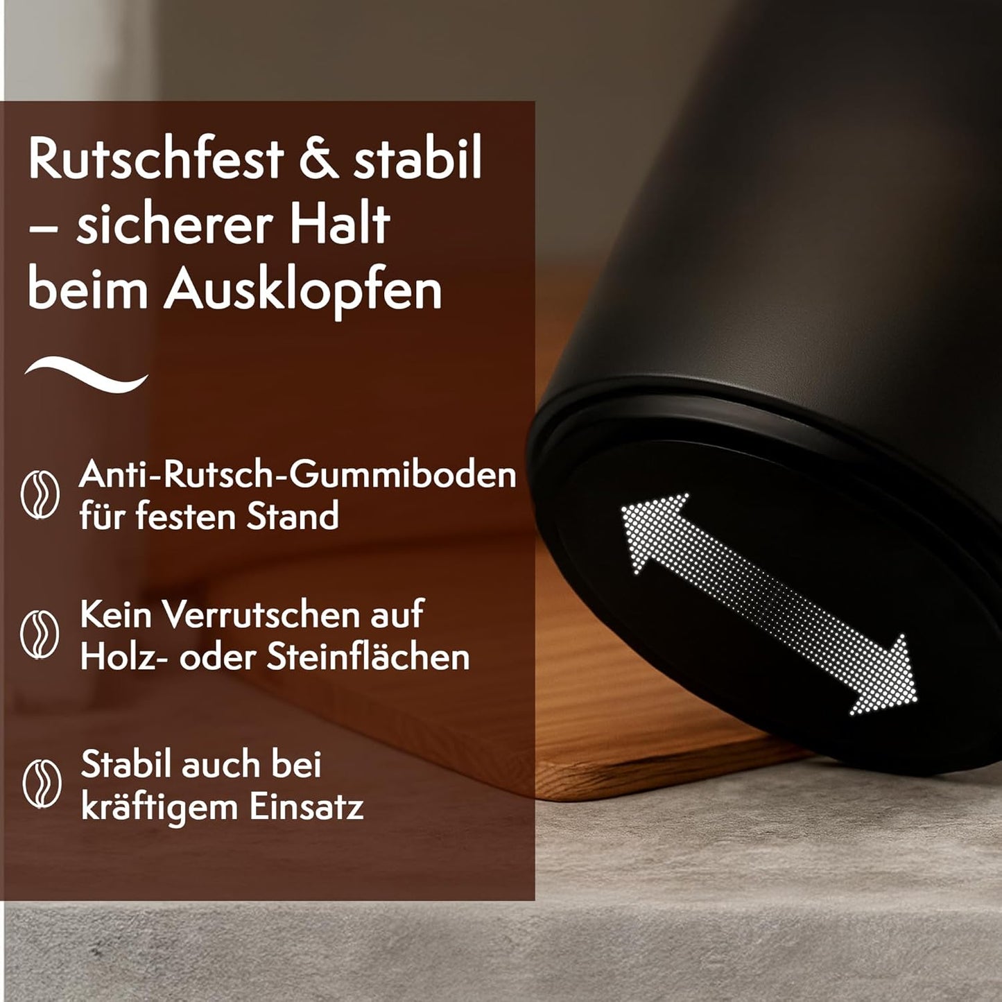 Abklopfbehälter für Siebträgermaschinen