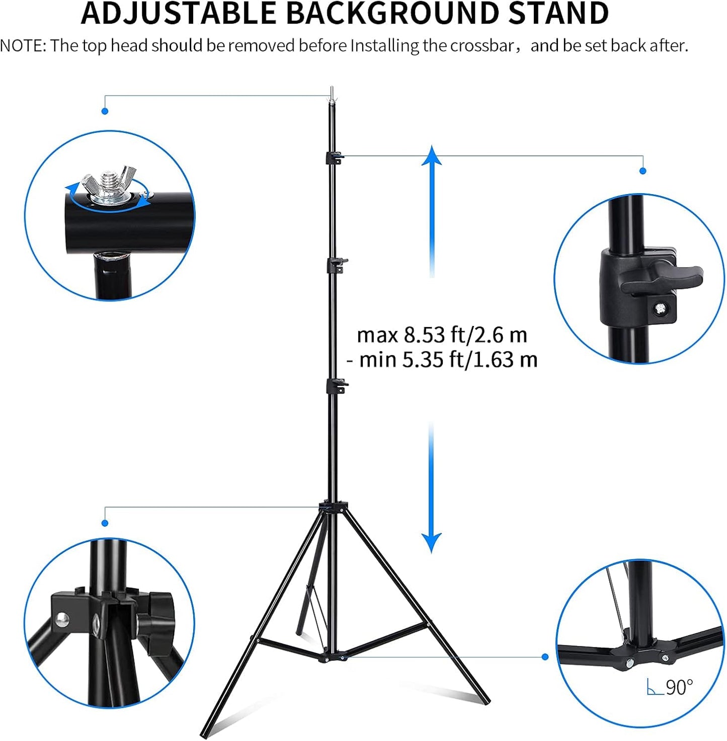 Verstellbares Hintergrundsystem, 2,6x3M