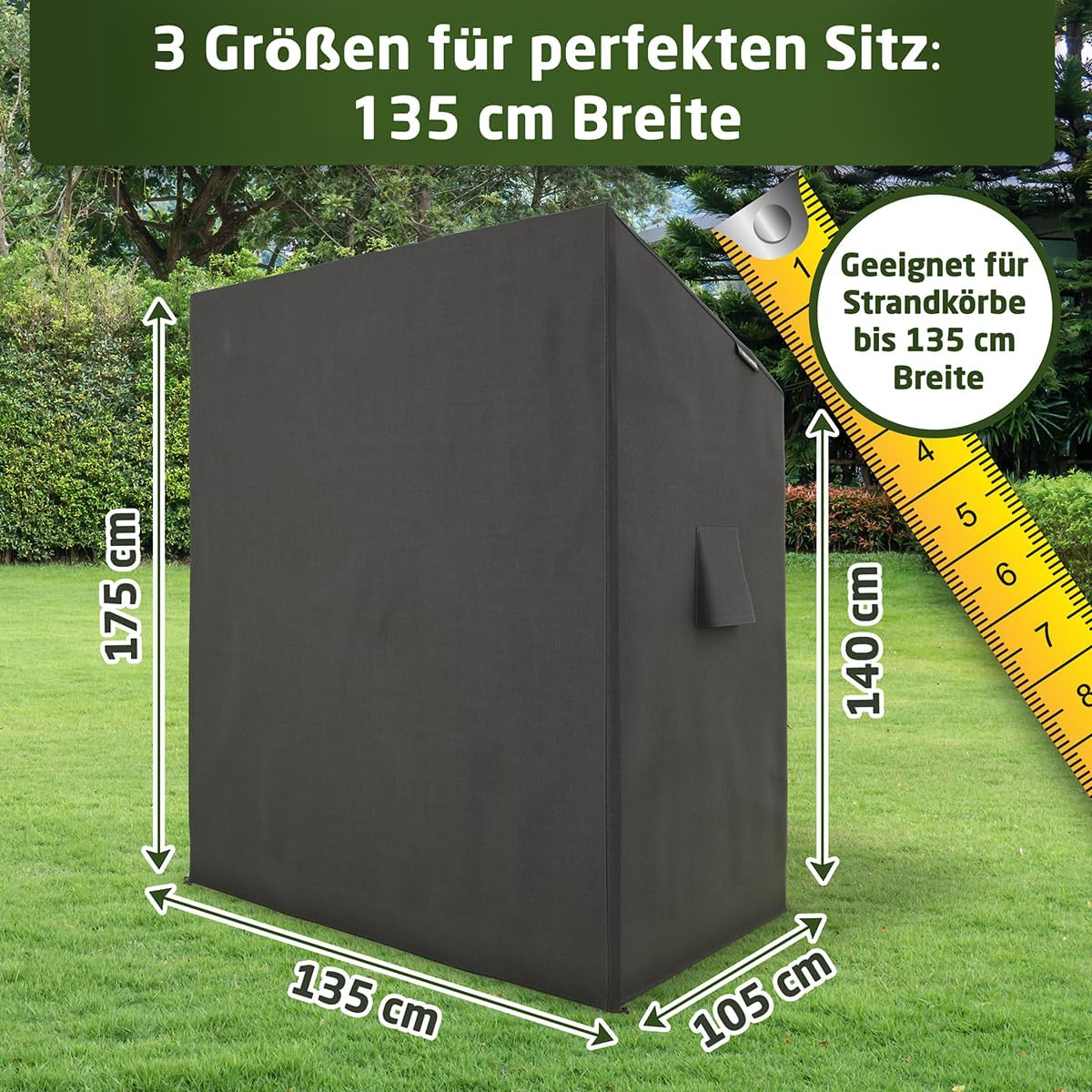 Wasserdichte Schutzhülle für Strandkorb, 135 x 105 x 175 cm, Breite 135cm