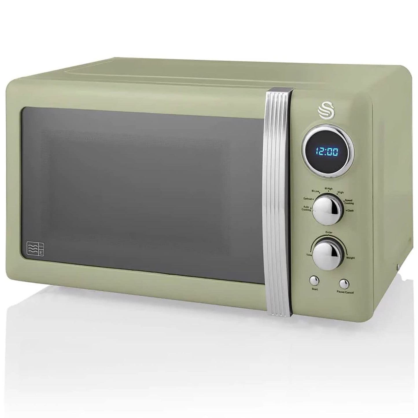 Retro Mikrowelle mit Timer und Auftaufunktion, Grün