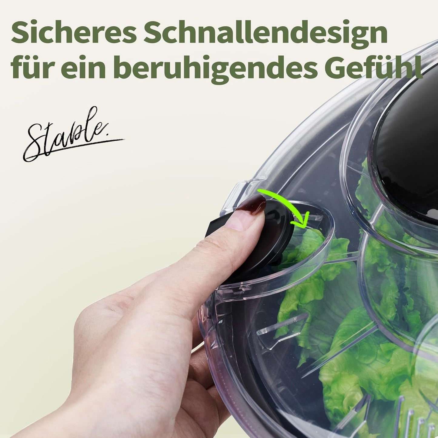 Salatschleuder aus Edelstahl
