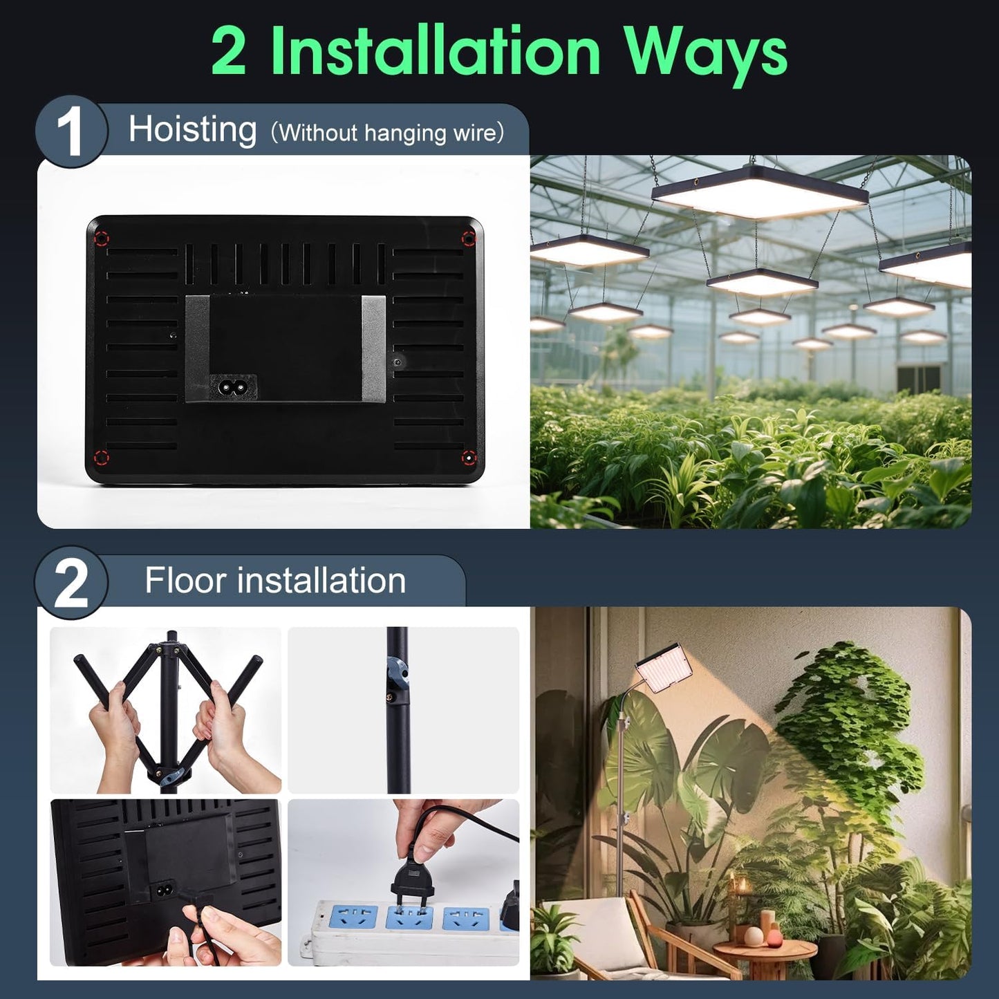 LED-Pflanzenlampe mit Ständer und Timer, 3 Köpfe mit Ständer