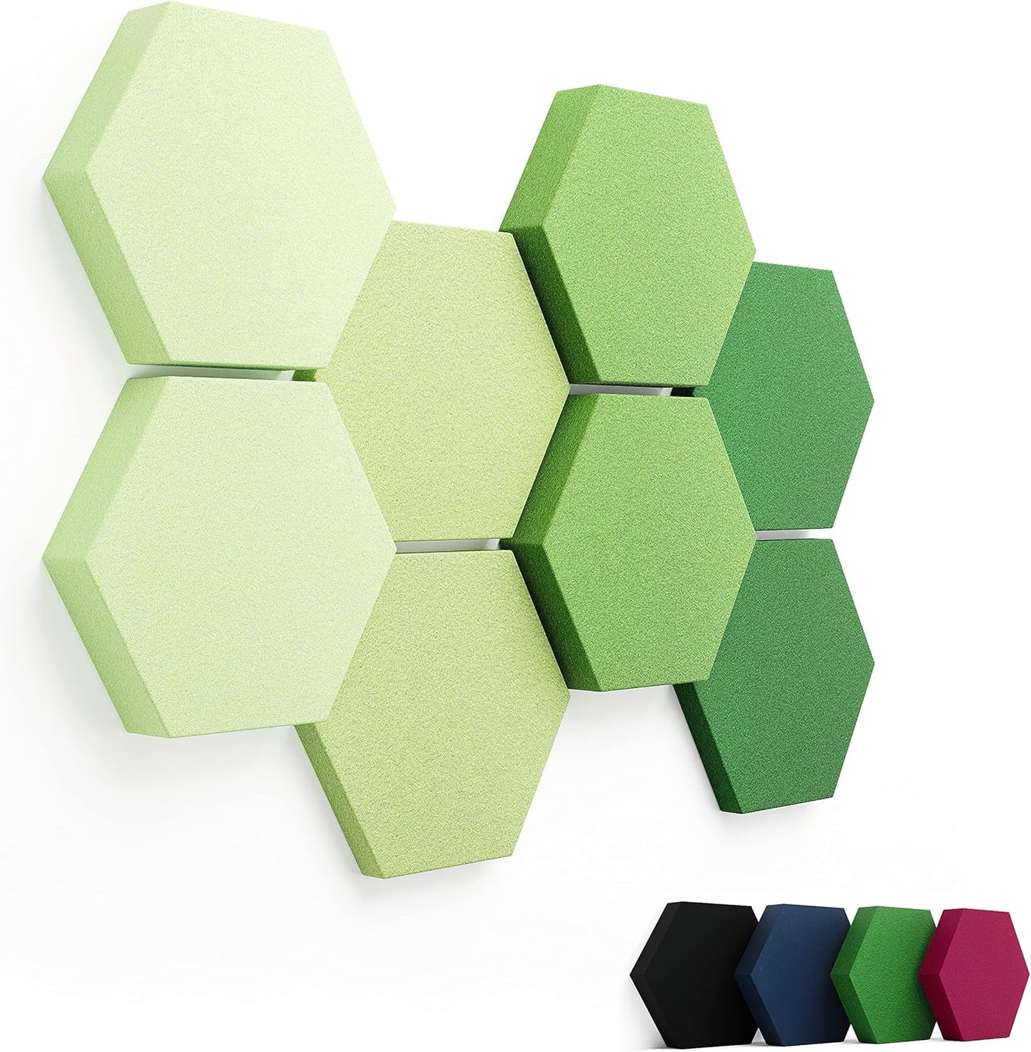 Schallabsorber Akustikpaneele-Set, Farbverlauf "Green Shades"