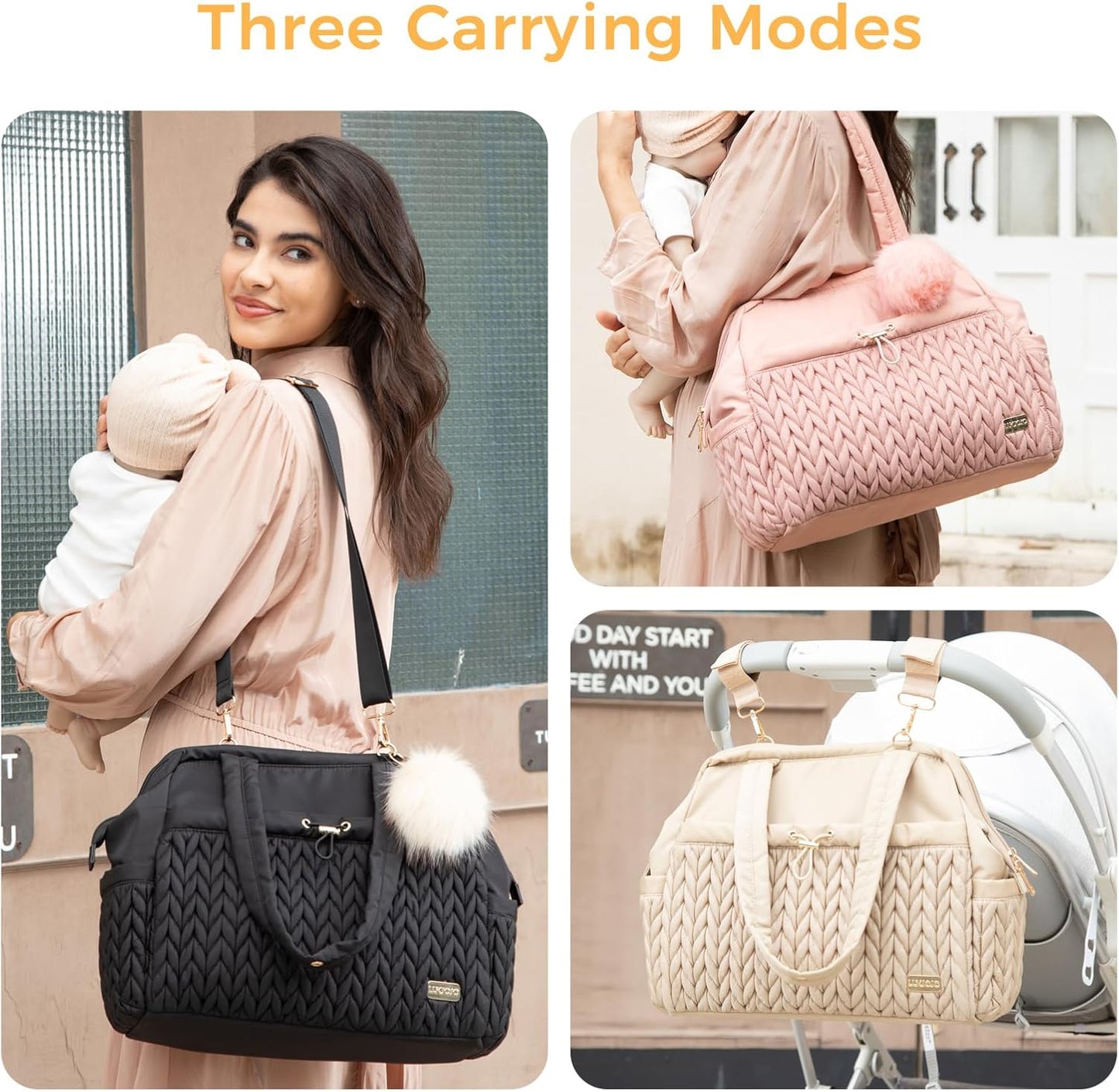 Wickeltasche, Beige