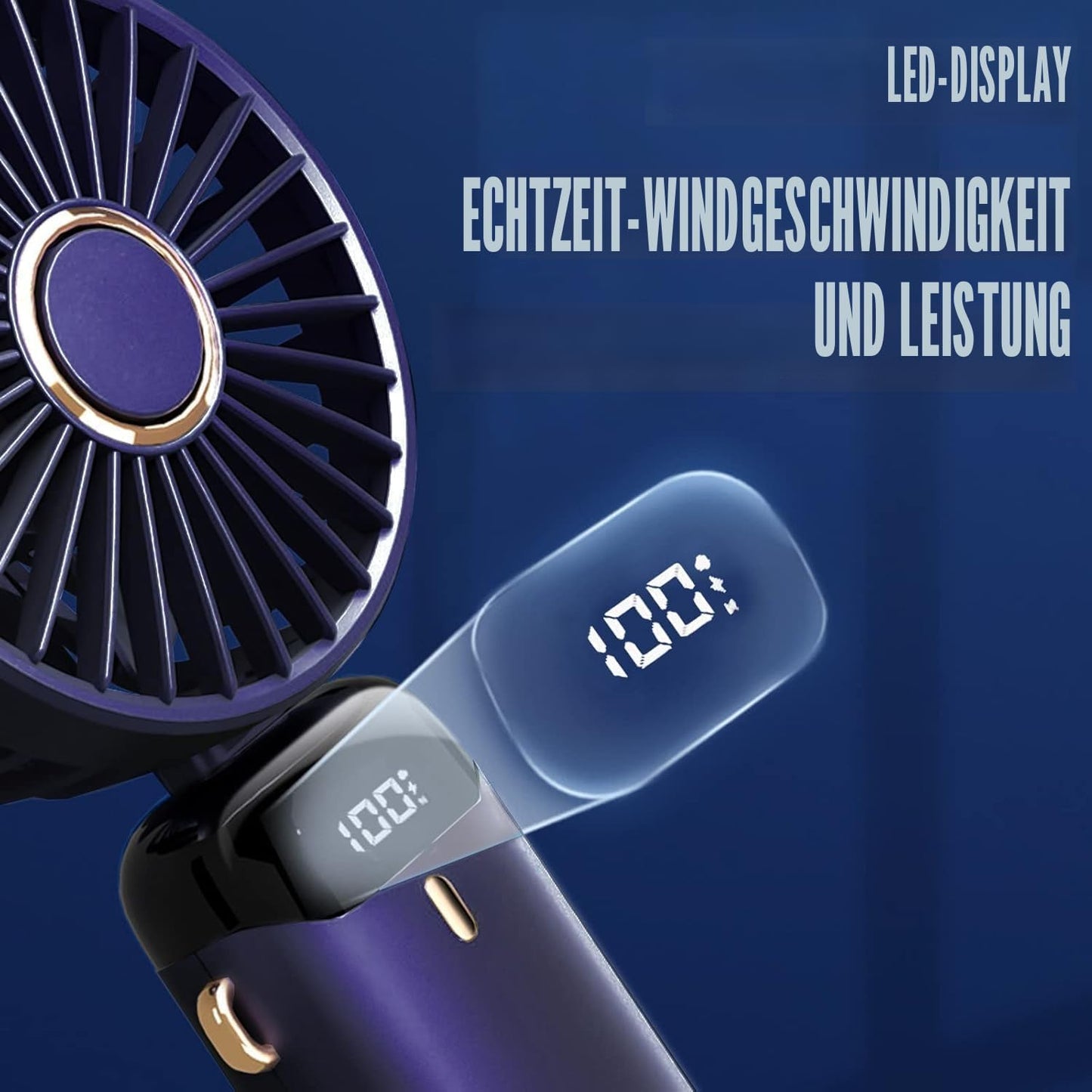 Tragbarer Mini-Ventilator, Dunkelblau